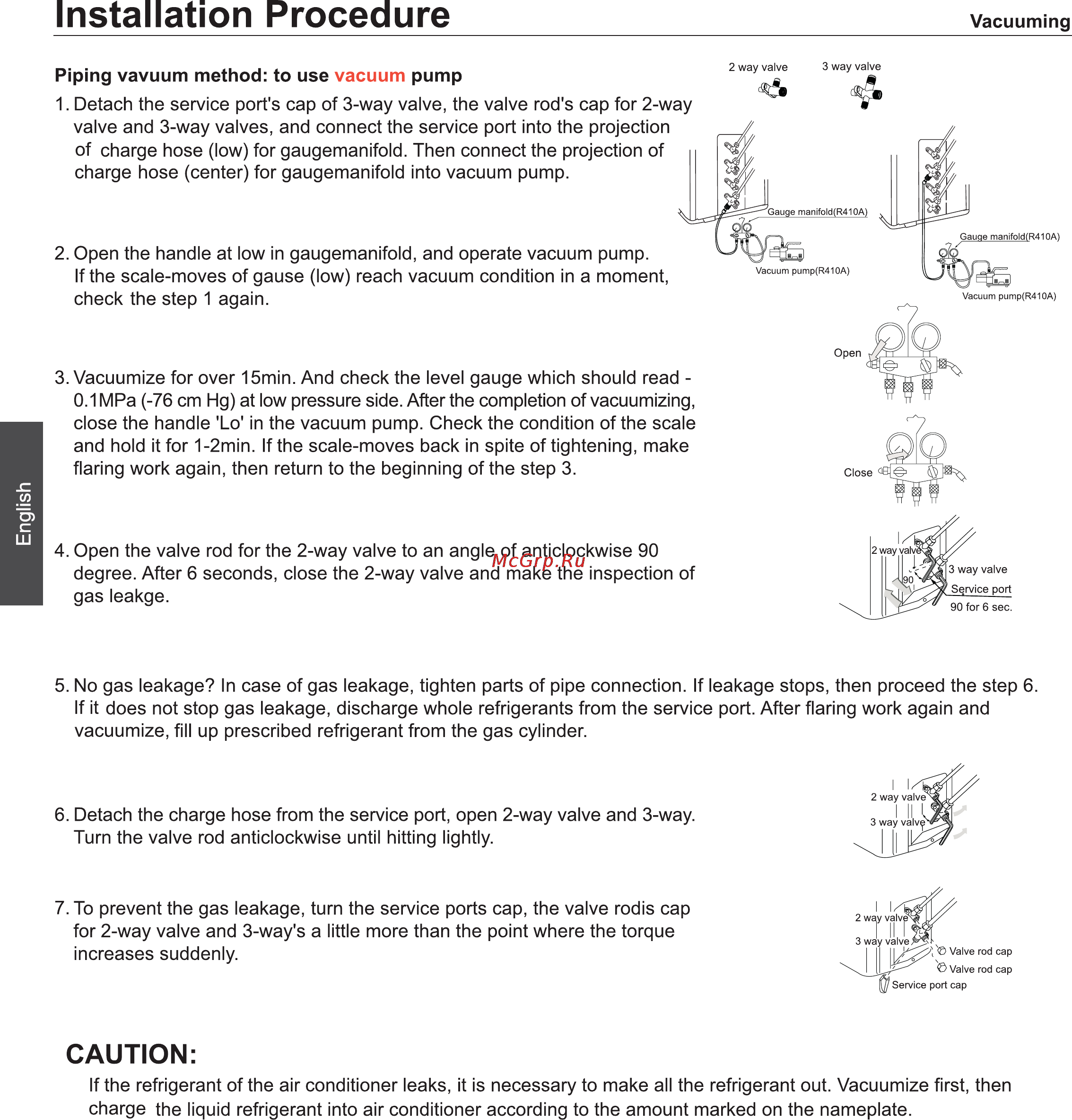 Haier 2U14CS2ERA [14/80] Each indoor unit musts to be vacuumed according to the above steps