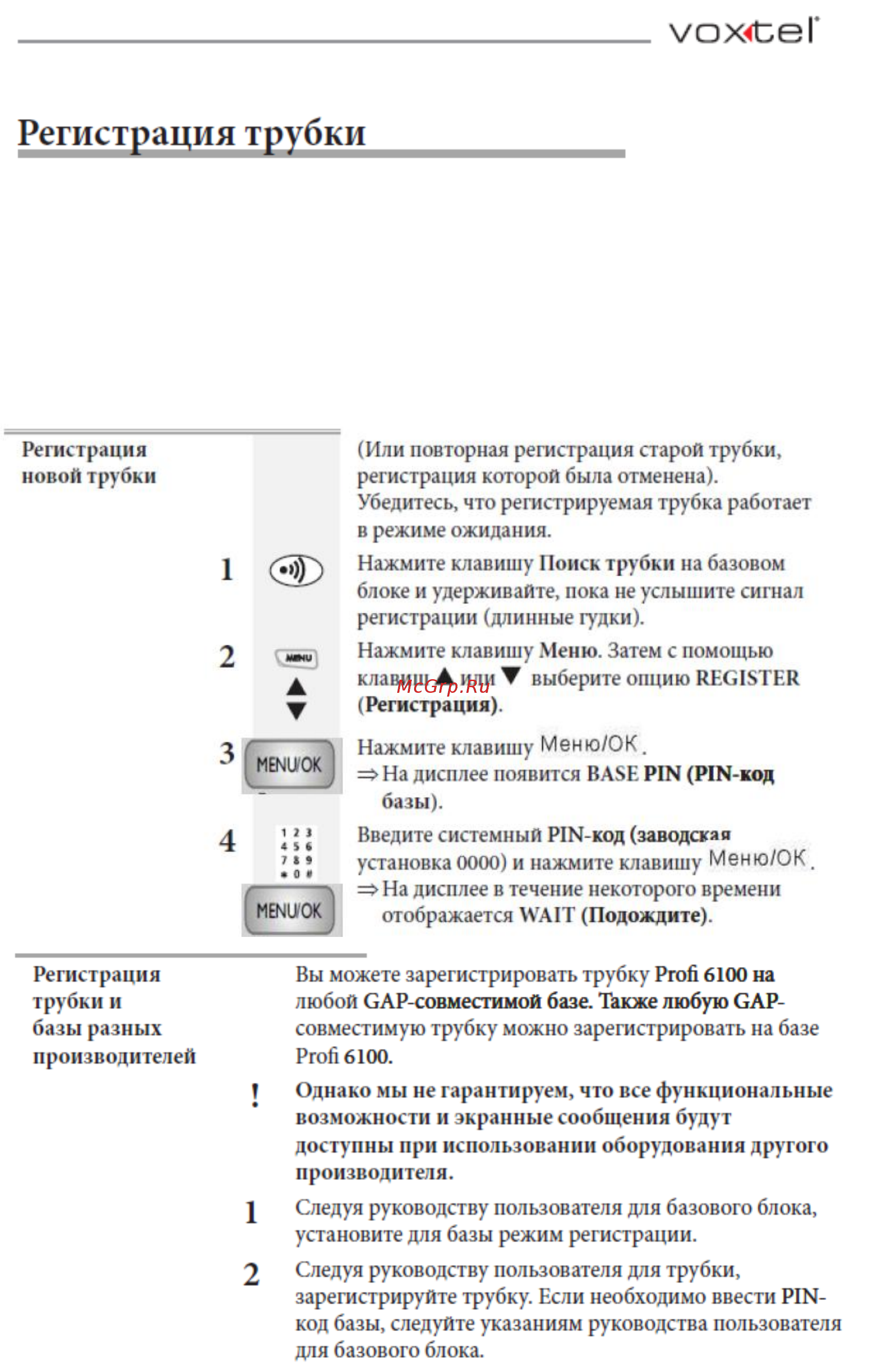 Voxtel Profi 6100 Black Инструкция по эксплуатации онлайн [40/48] 46627