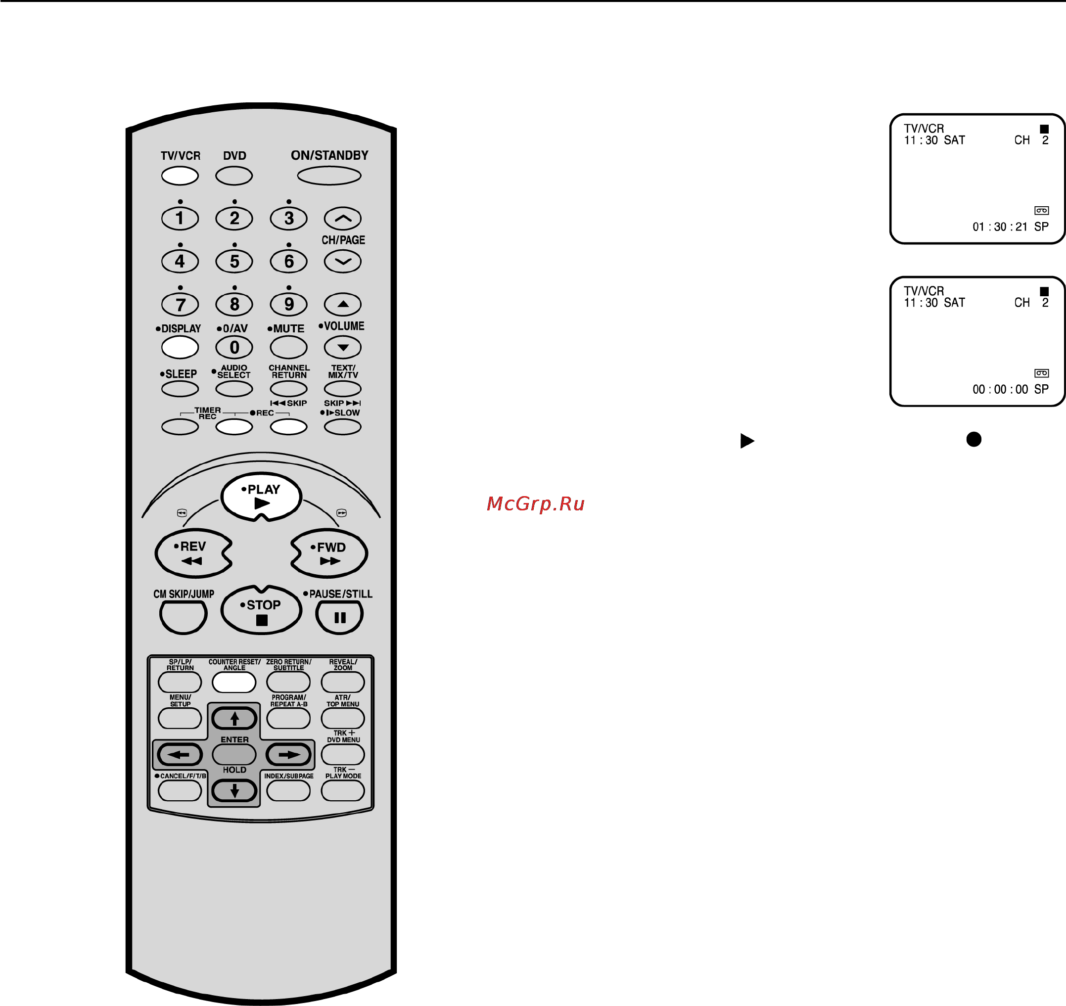 Toshiba VTW21FPR [30/42] Çàïèñü îäíèì íàæàòèåì êëàâèøè otr
