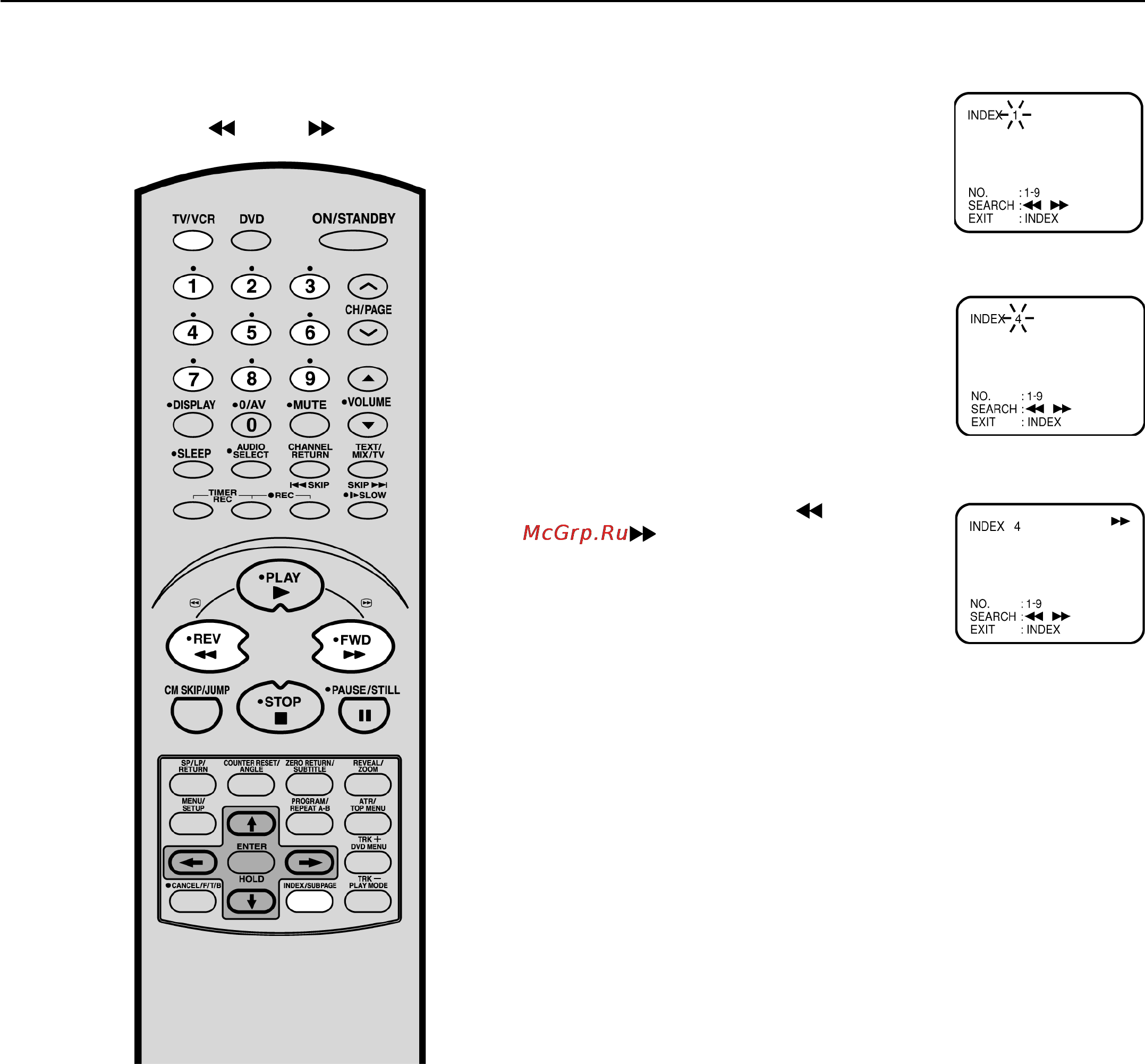 Toshiba VTW21FPR [32/42] Поиск по метке клавиша index