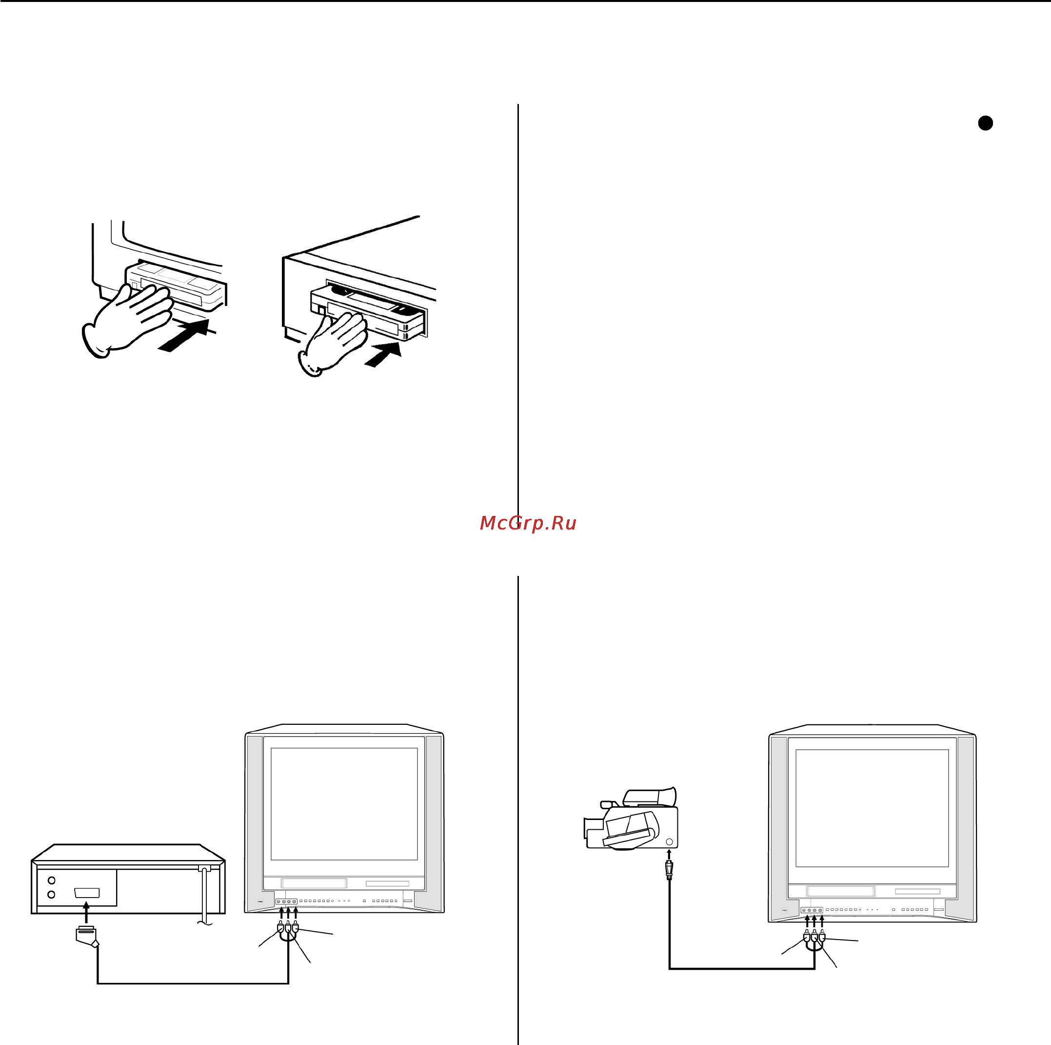 Toshiba VTW21FPR [34/42] Подключение внешнего видеомагнитофона подключение видеокамеры