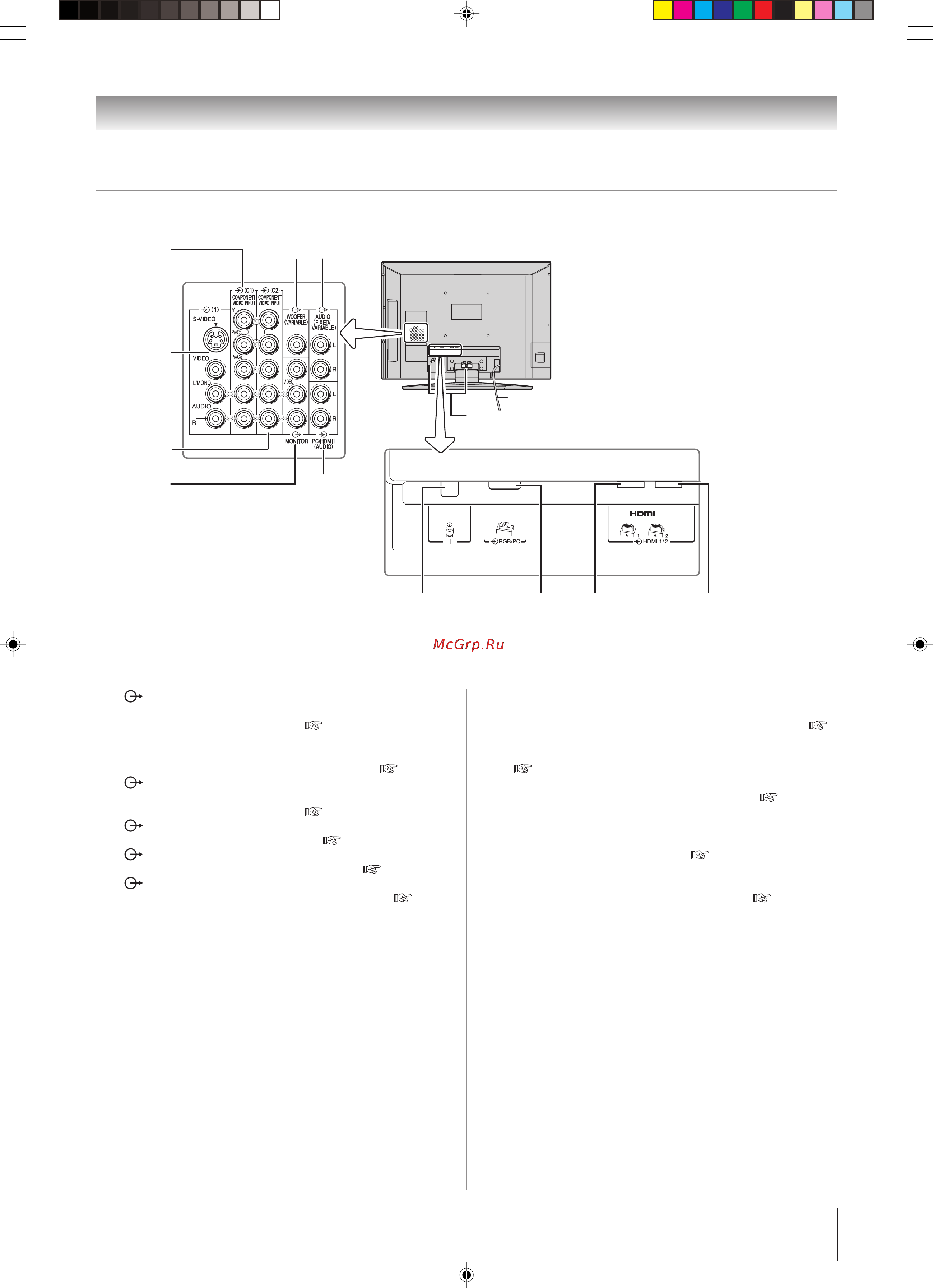 Toshiba 47WL68R [9/32] Bы можeтe иcпользовaть дepжaтeль кaбeля для фикcaции aнтeнного кaбeля ayдио видeокaбeлeй и др при переноске телевизора не держите его за этот держатель