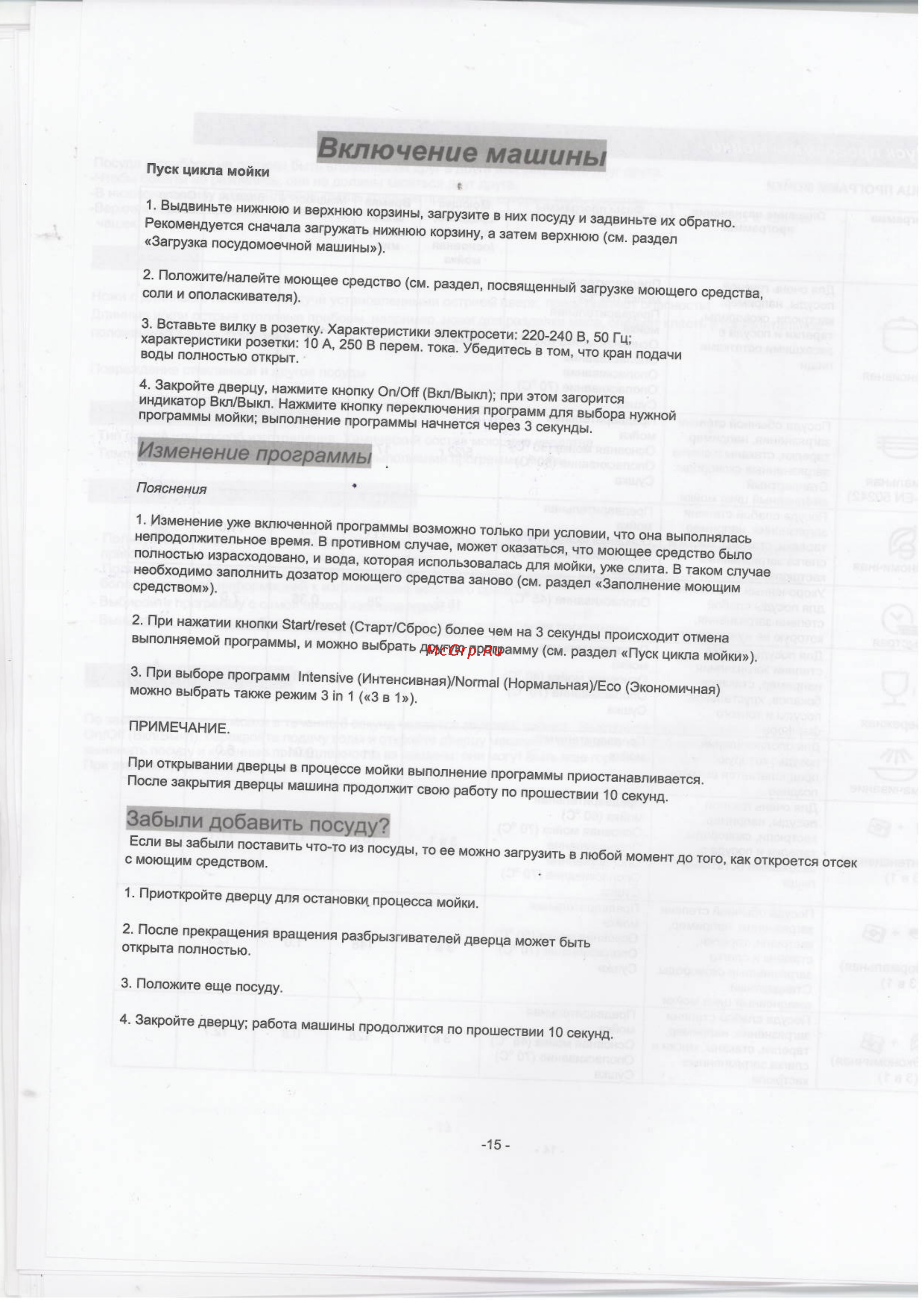 Whirlpool ADP 550 IX [16/25] Включение машины