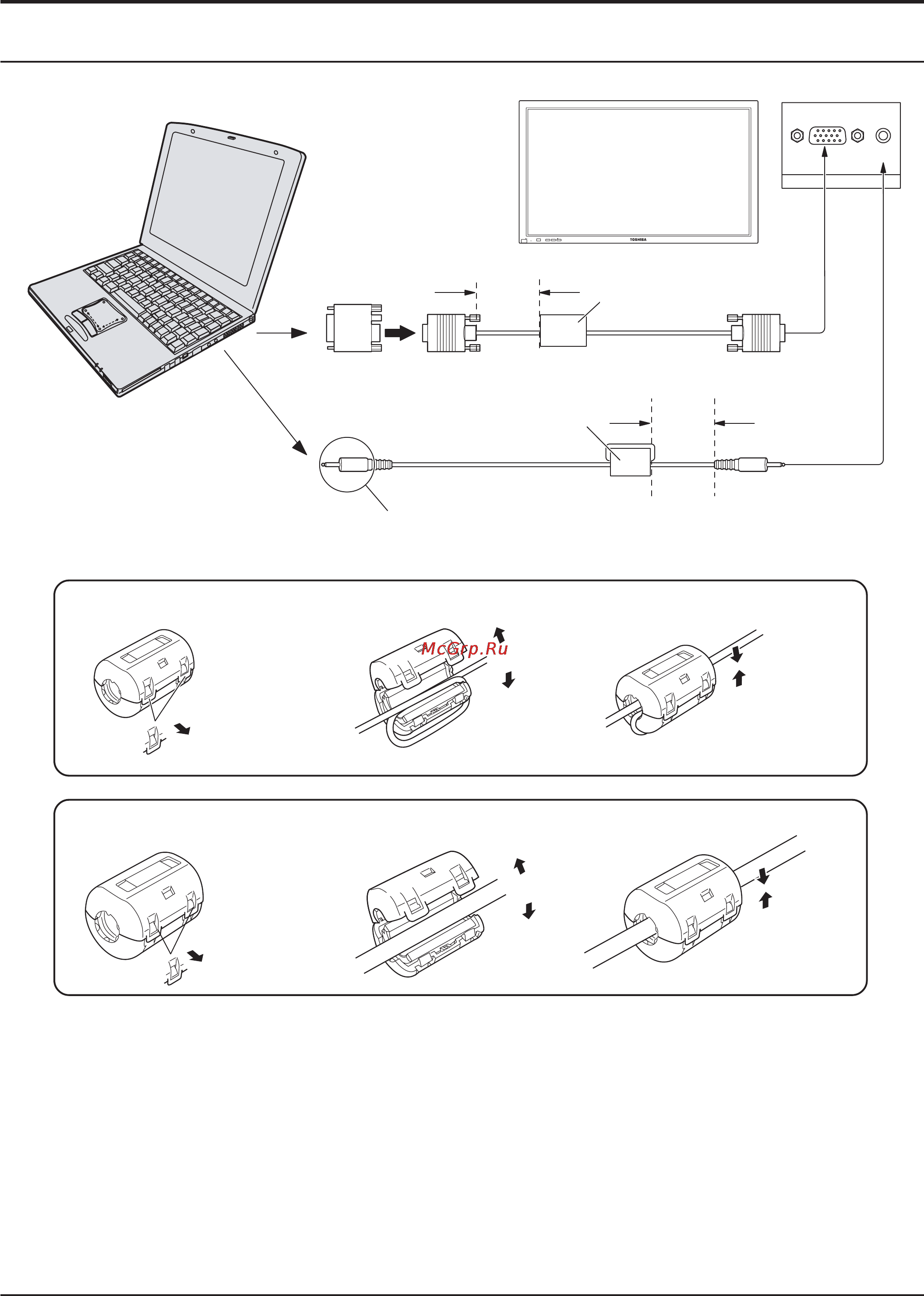 Toshiba 50XP27 [13/40] Как подключить разъемы ввода сигналов pc input