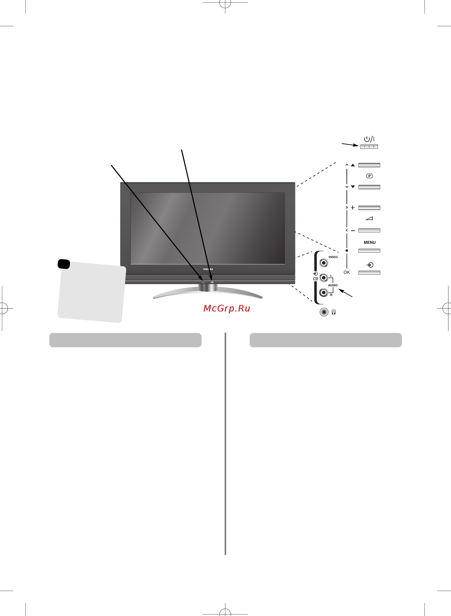 Toshiba 37X3000P [9/36] Органы управления и соединения ввода