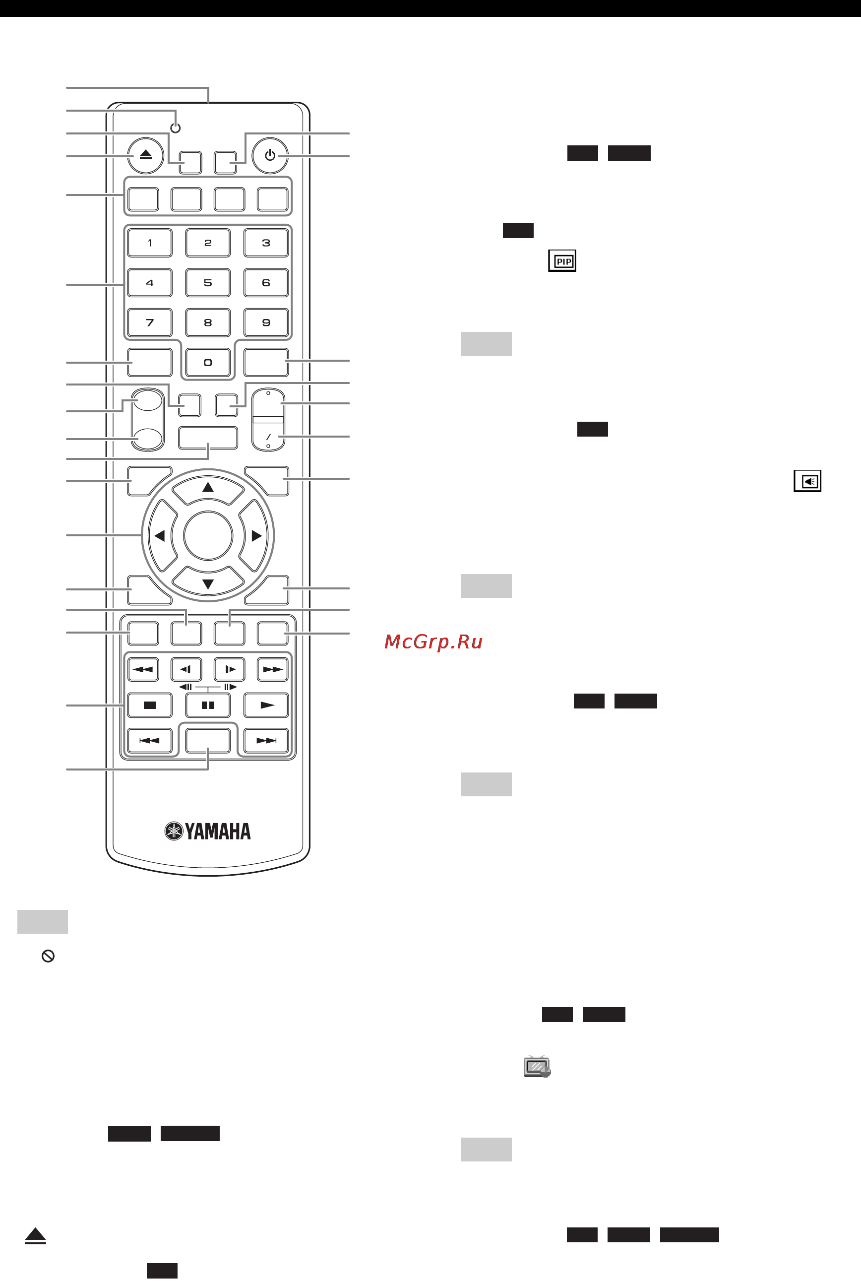 Yamaha BD-S667 Titanium [46/80] Remote control