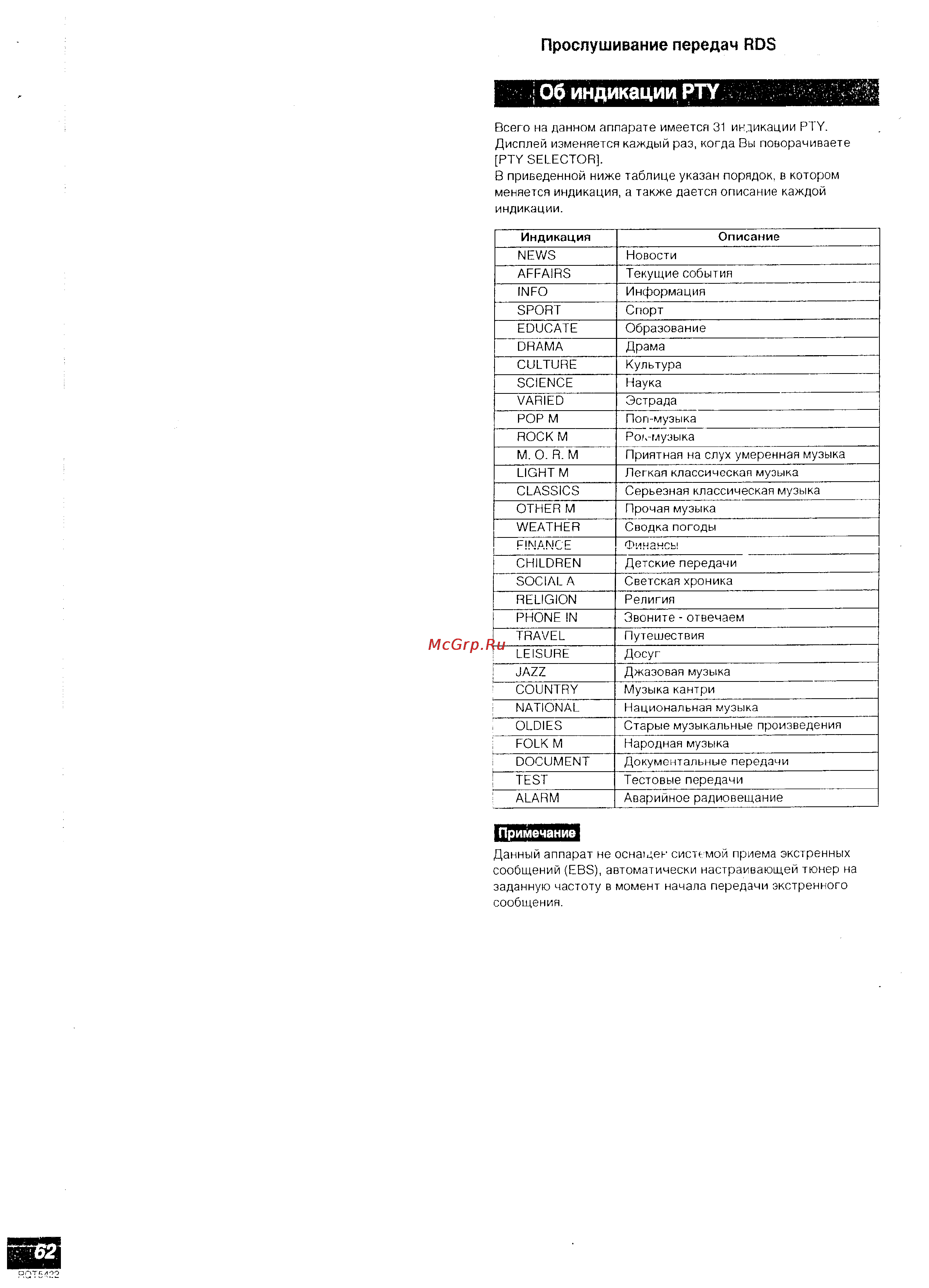 Technics SA-DX940 [32/39] Прослушивание передач rds