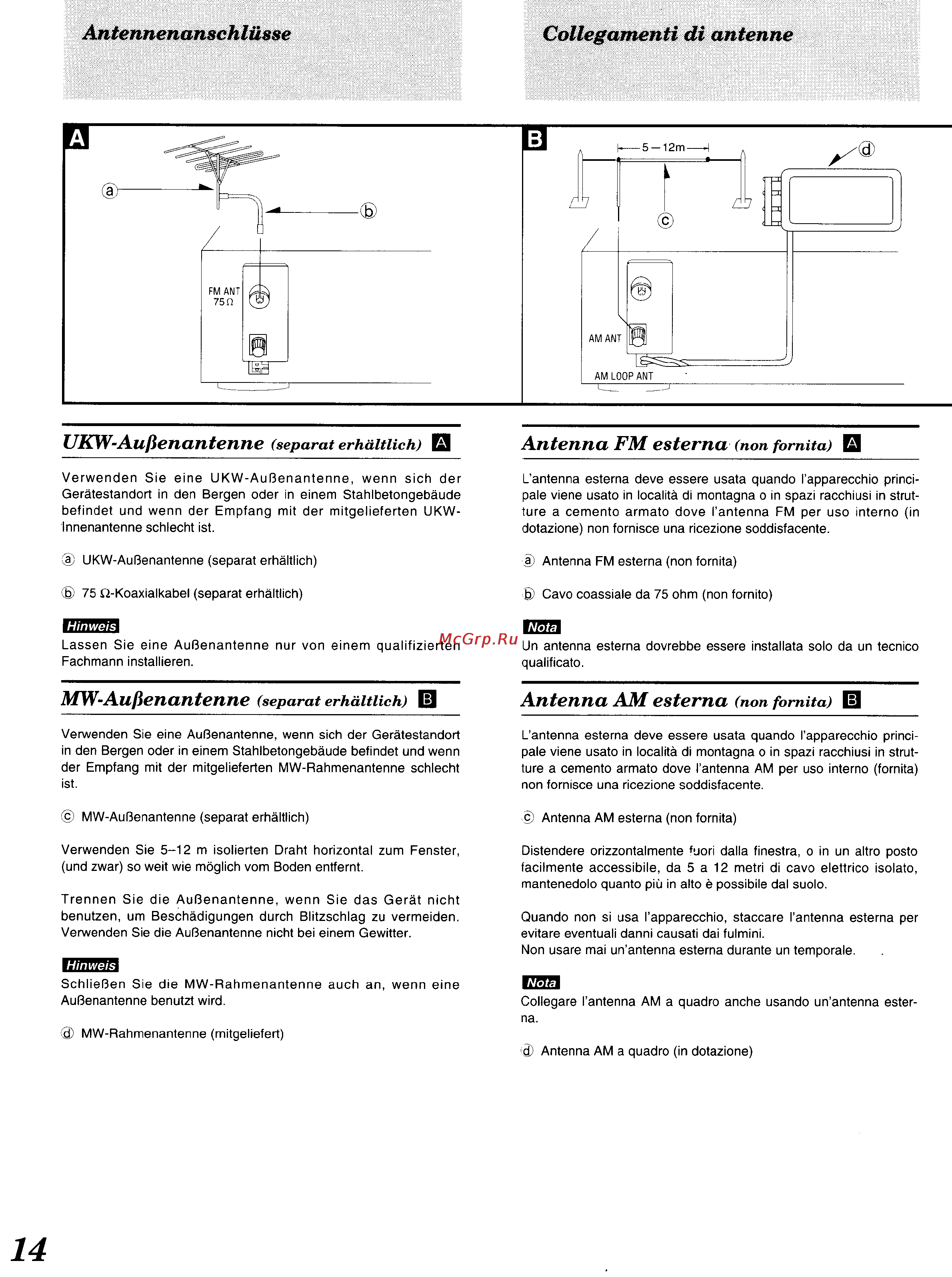Technics SA-EX100 [11/60] Antenna am esterna