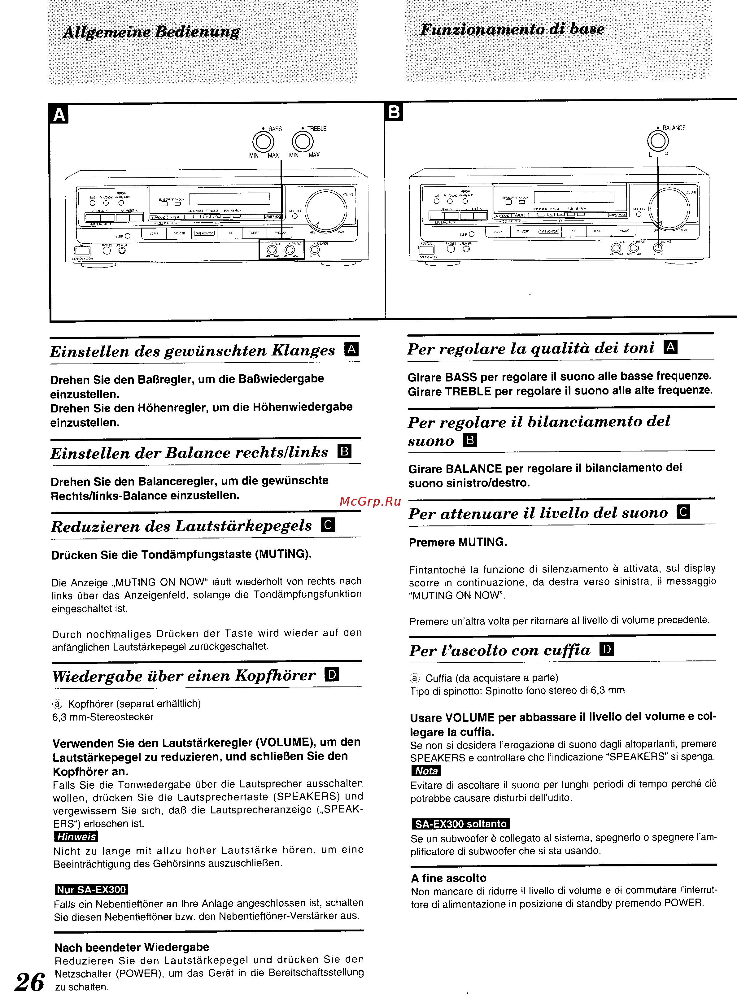 Technics SA-EX300 [23/60] Allgemeine bedienung funzionamento di base