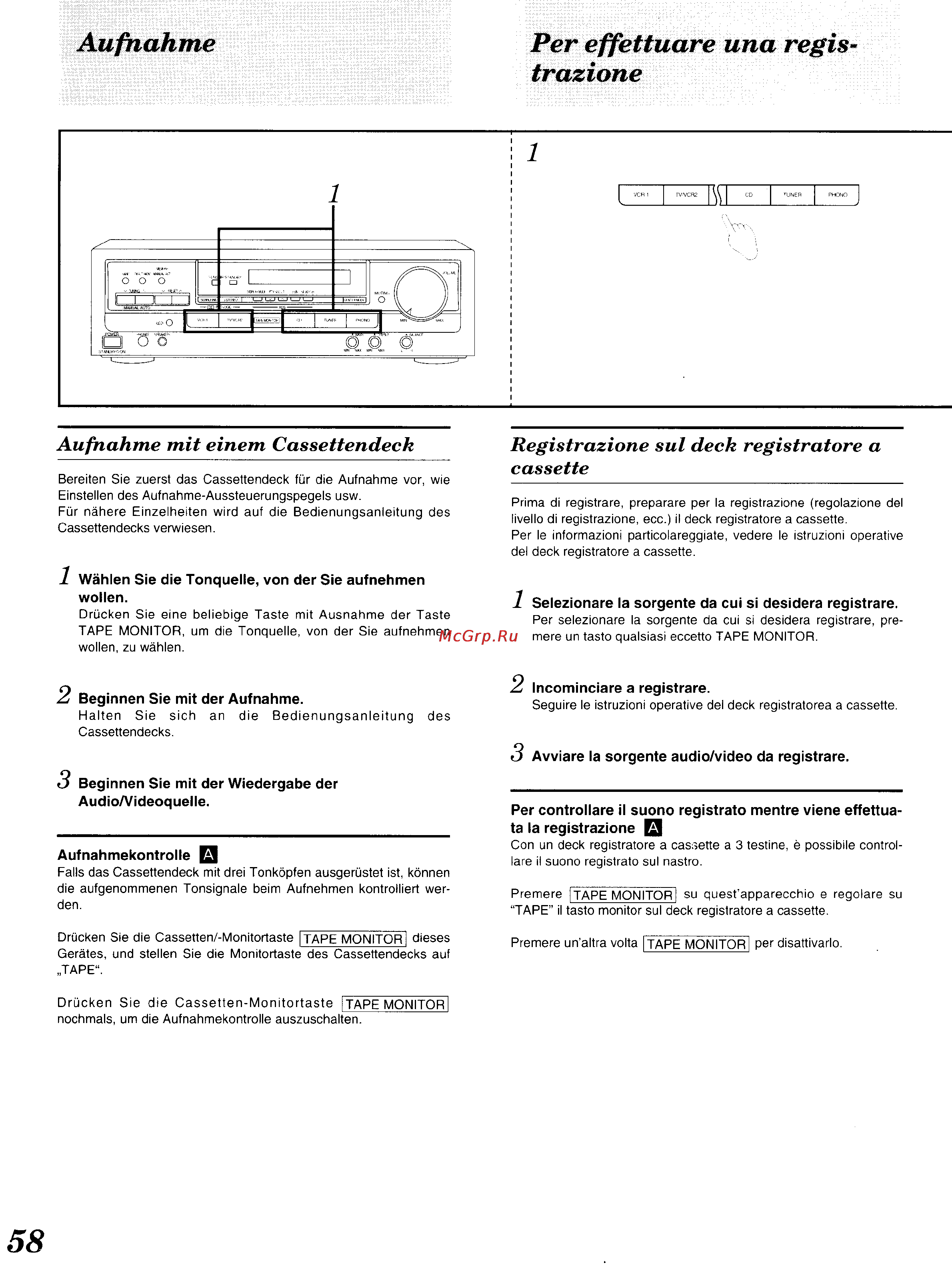Technics SA-EX100 [51/60] Aufnahme per effettuare una regis