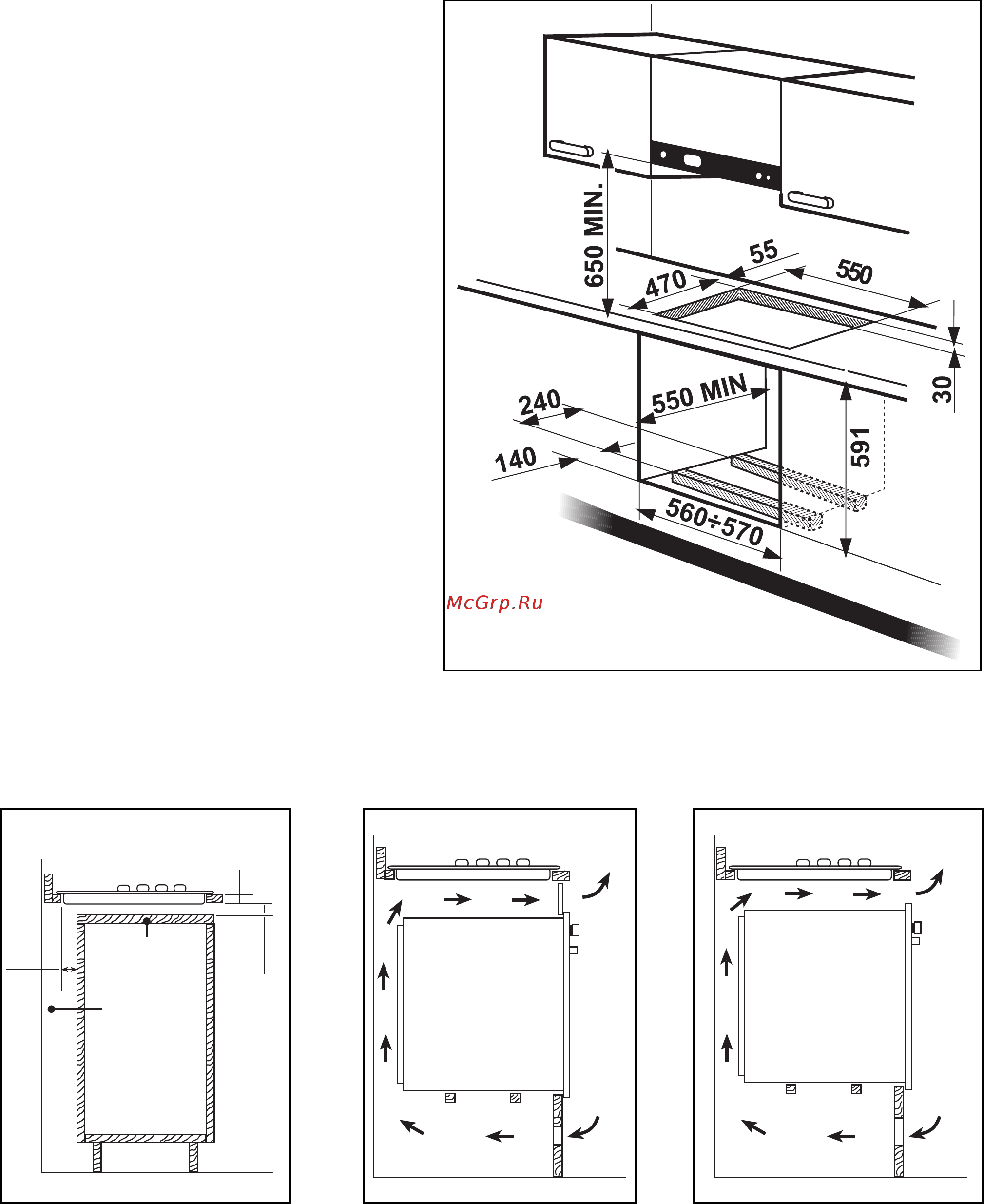 Zanussi ZGL 646 ITX [9/9] Варианты встраивания