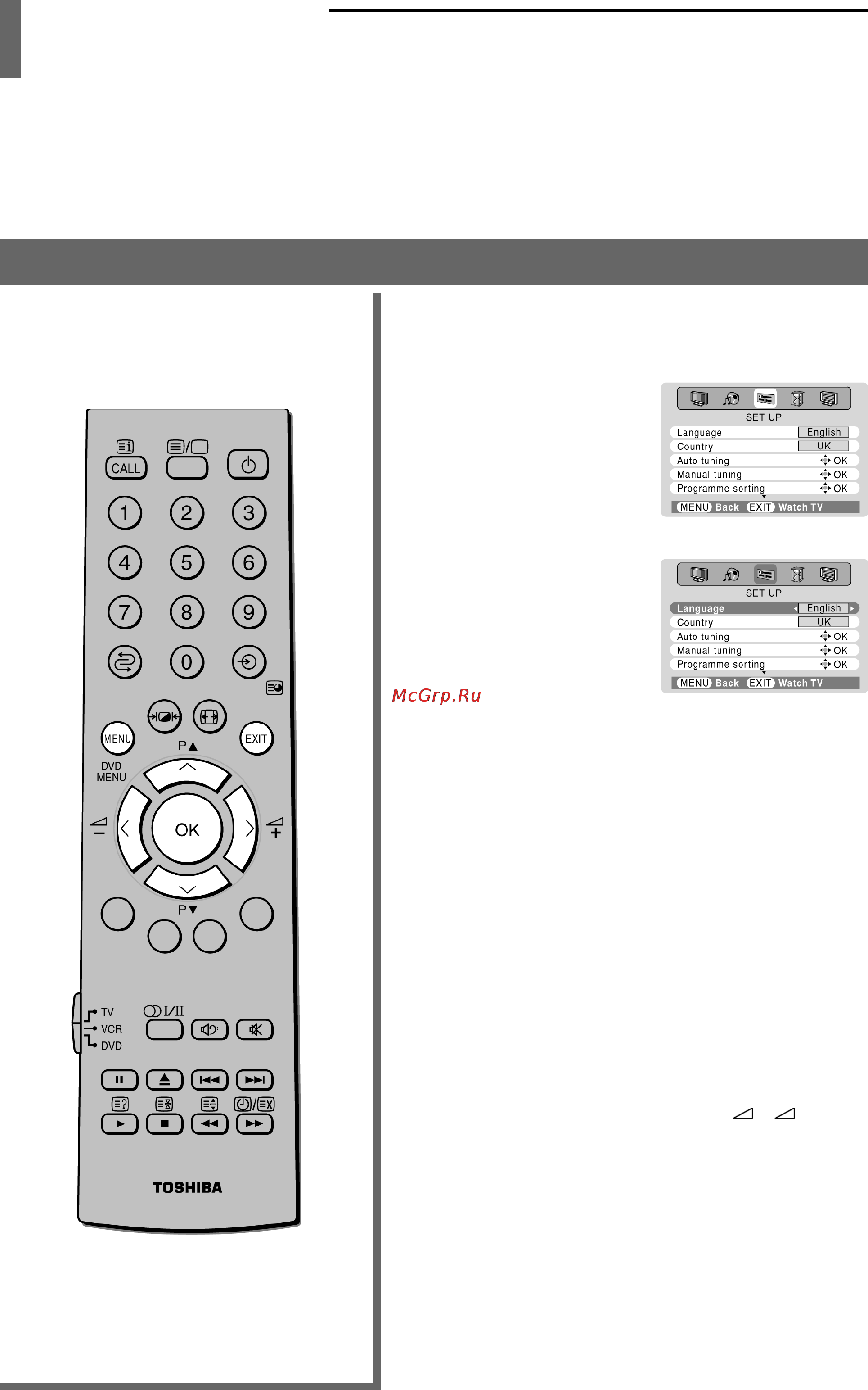 Toshiba 42WP36P [16/47] Ознакомление со структурой меню