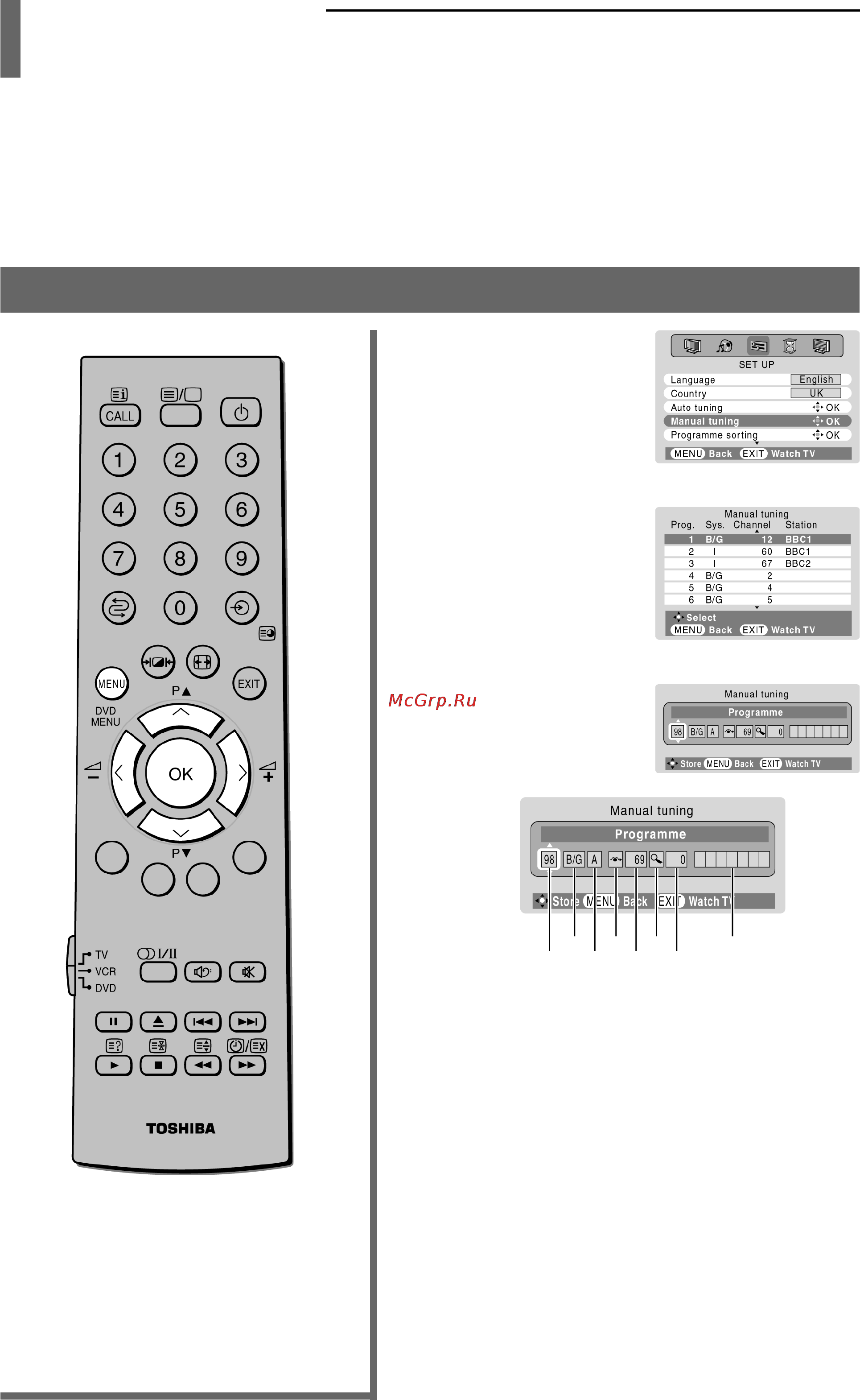 Toshiba 42WP36P [18/47] Сохранение каналов в памяти телевизора