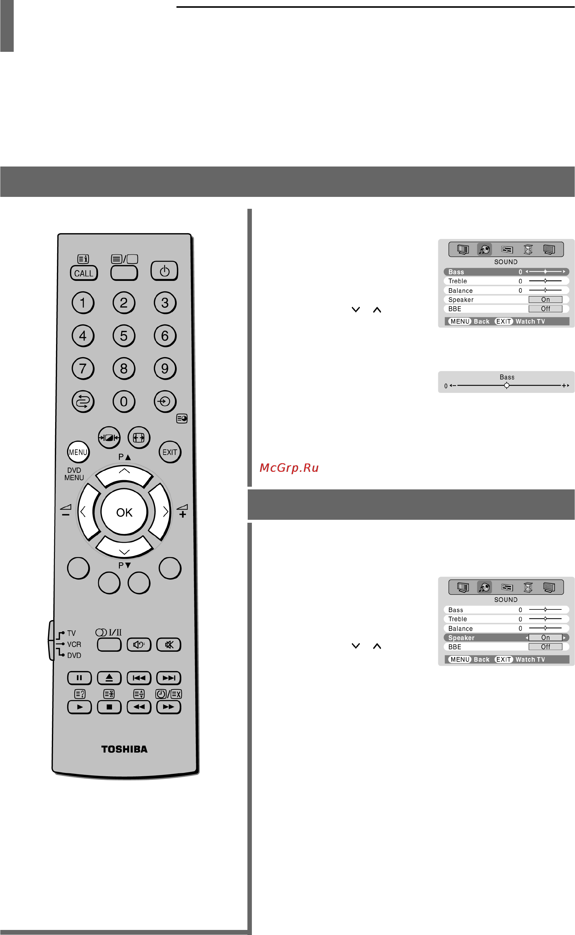 Toshiba 42WP36P [27/47] Настройка звука