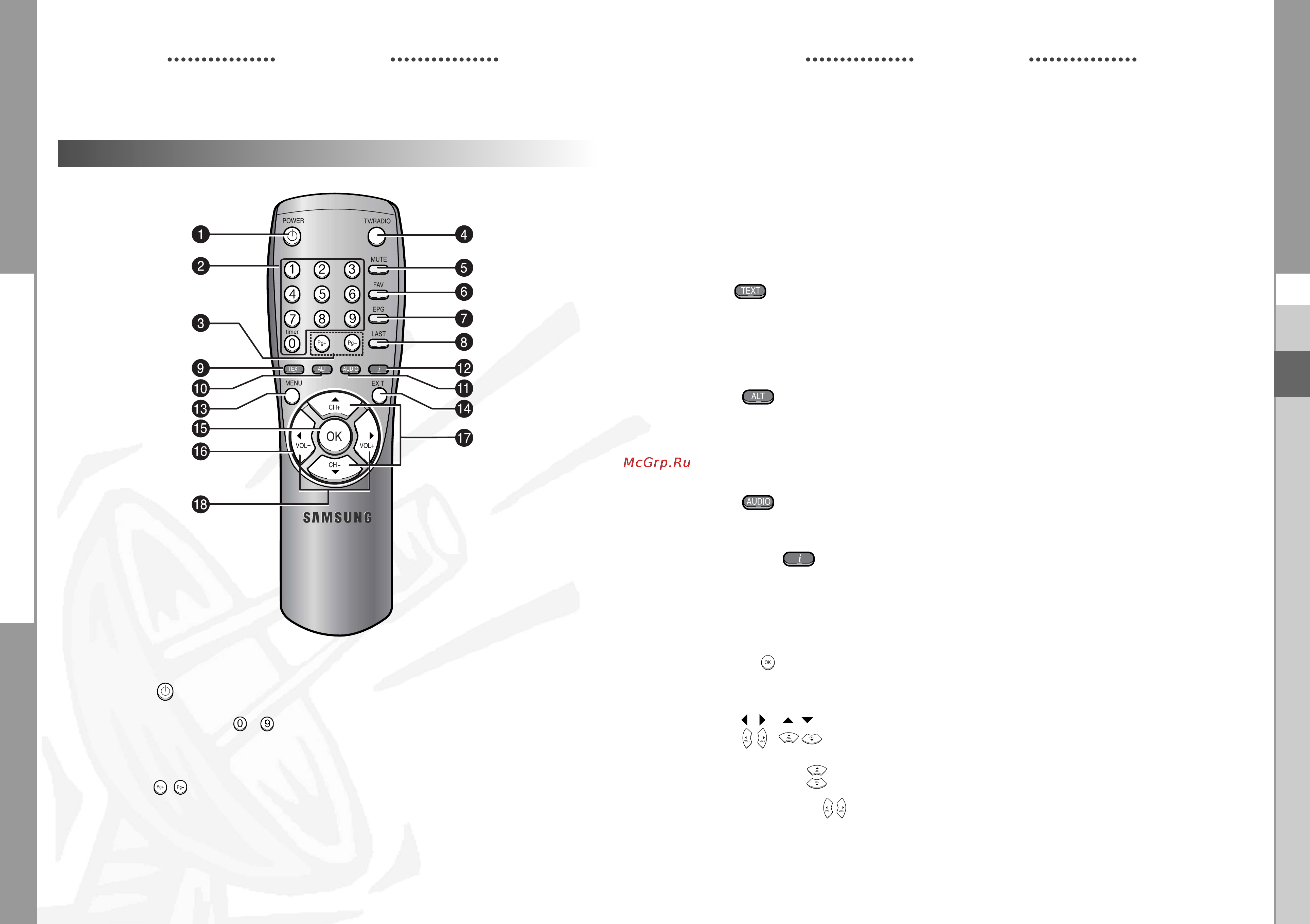 Samsung DSR 9400 [26/38] Remote control unit