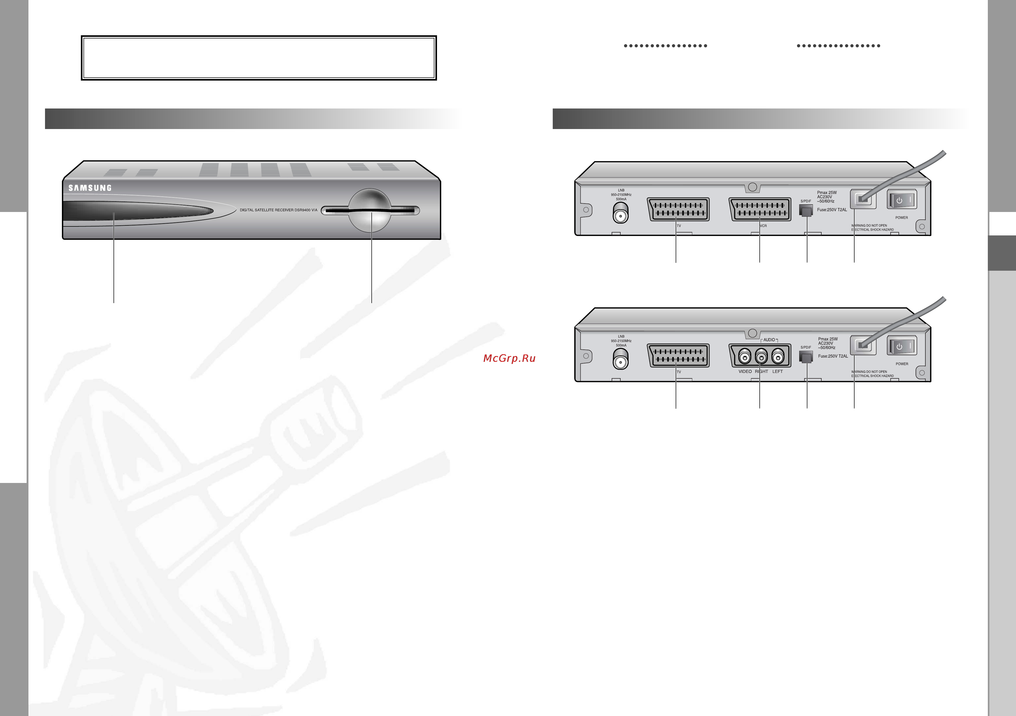 Samsung DSR 9400 [7/38] Описание