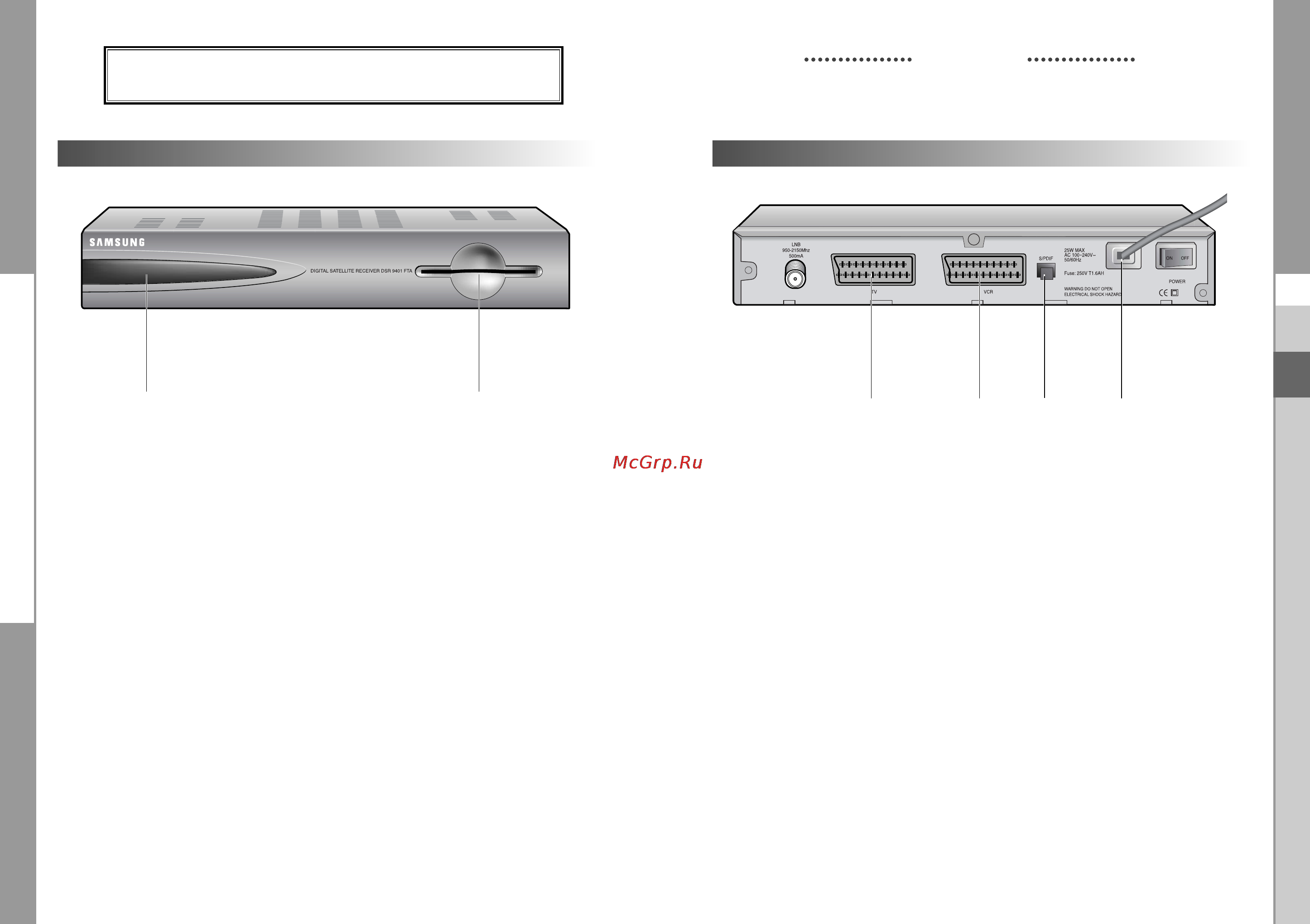 Samsung DSR 9401FTA [25/38] Description