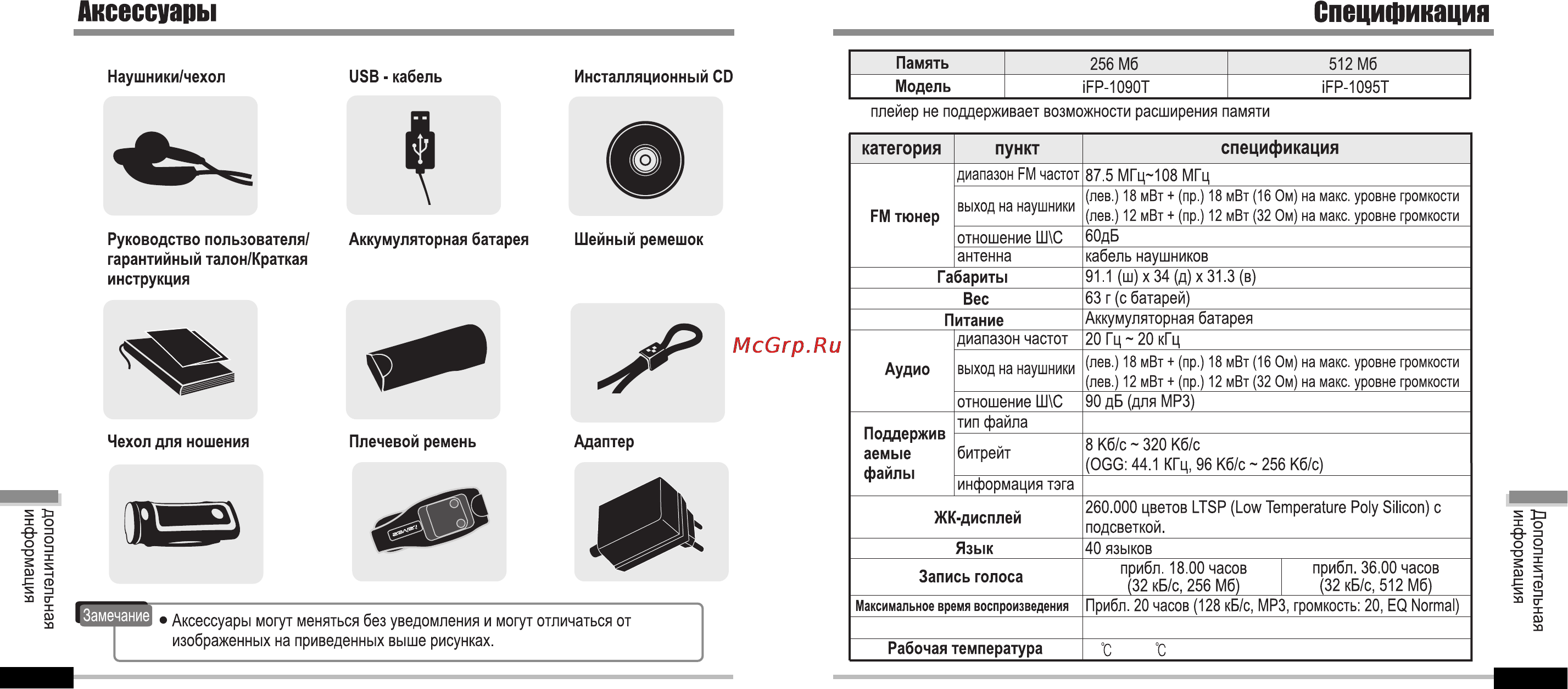Iriver iFP-1000 Series Инструкция по эксплуатации онлайн [43/44] 47198