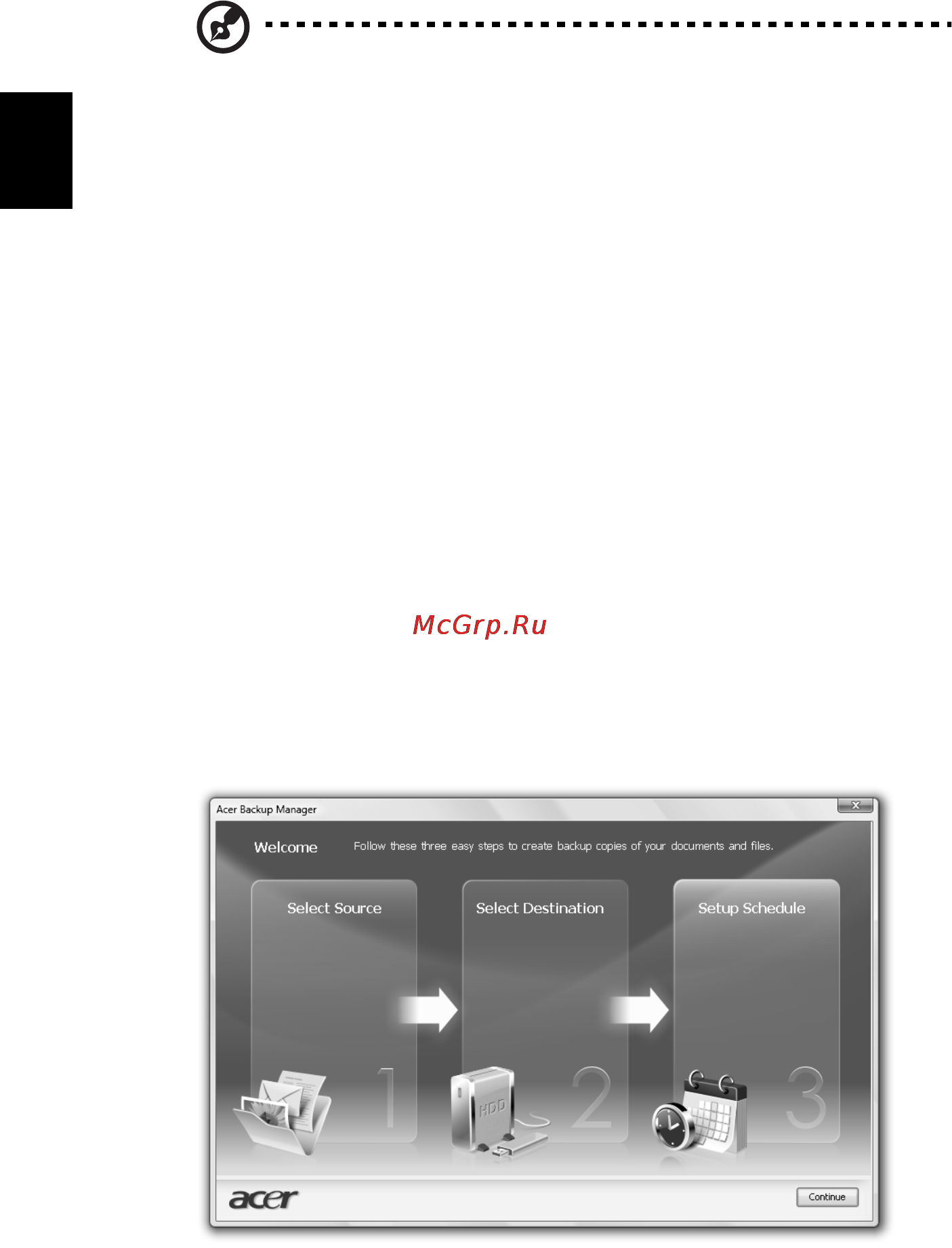 Acer Aspire 5349 [32/76] Acer backup manager