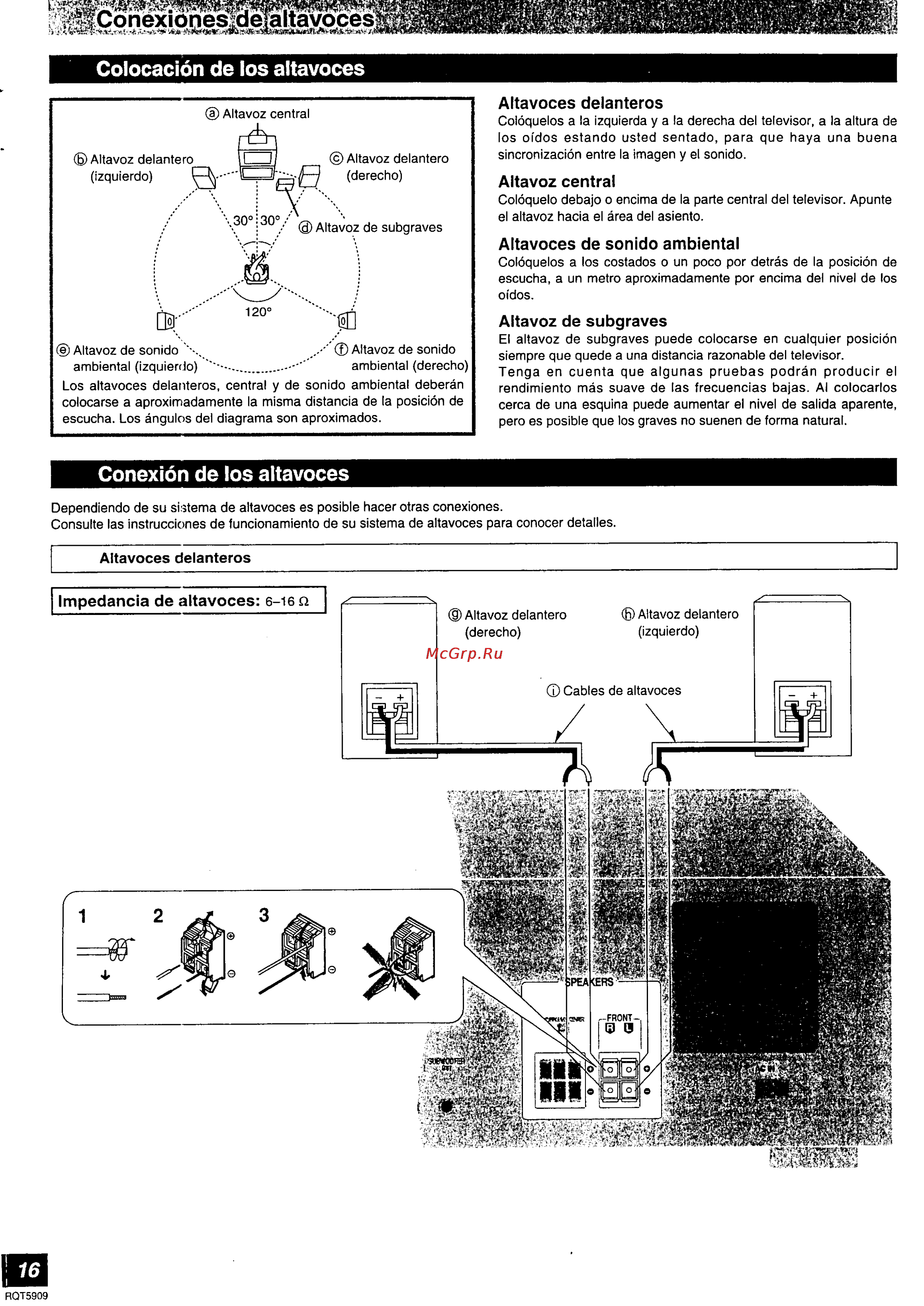Panasonic SA-HE7 [16/52] Lconexionesldetaltavocés g