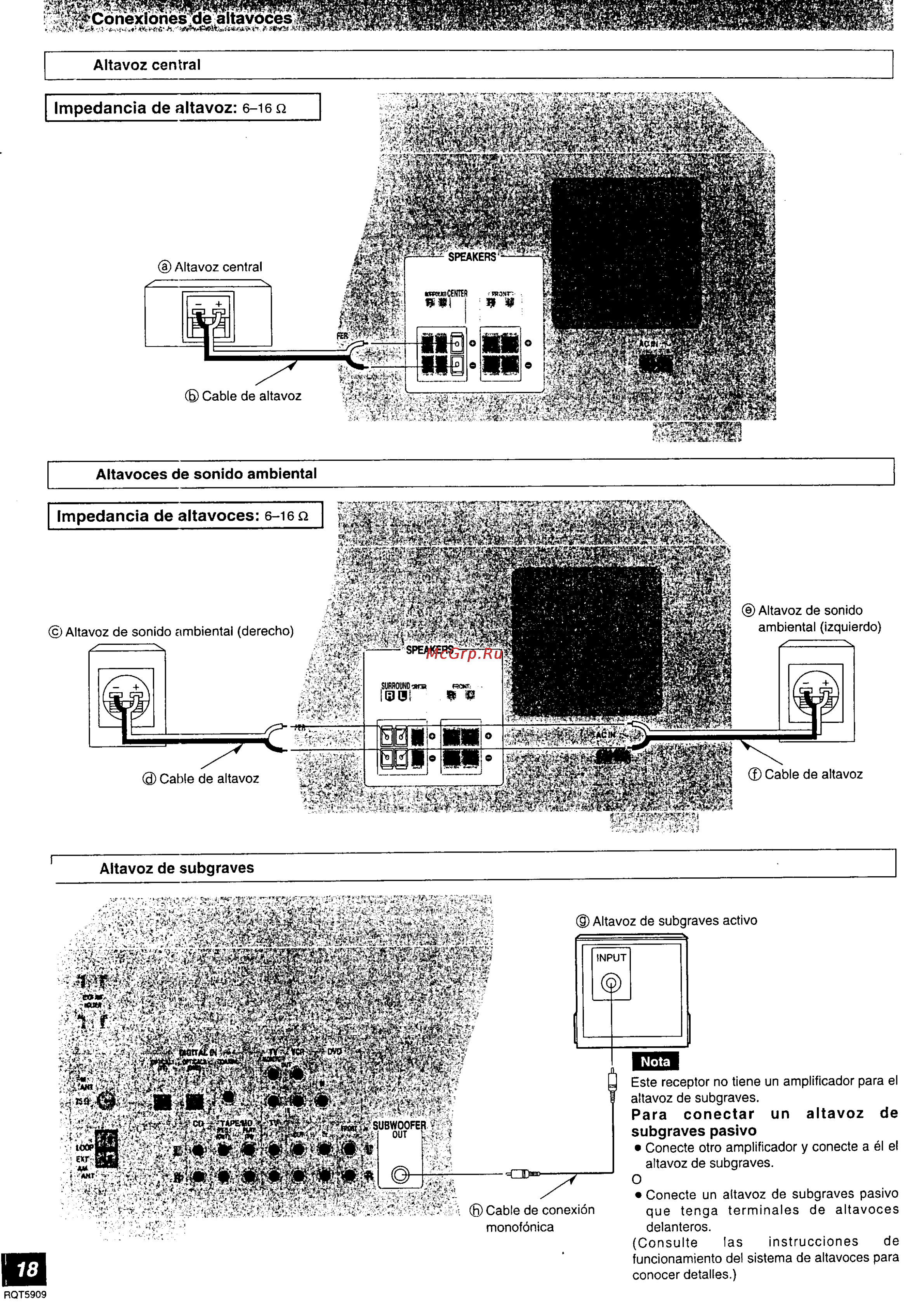 Panasonic SA-HE7 [18/52] Altavoces de sonido ambiental