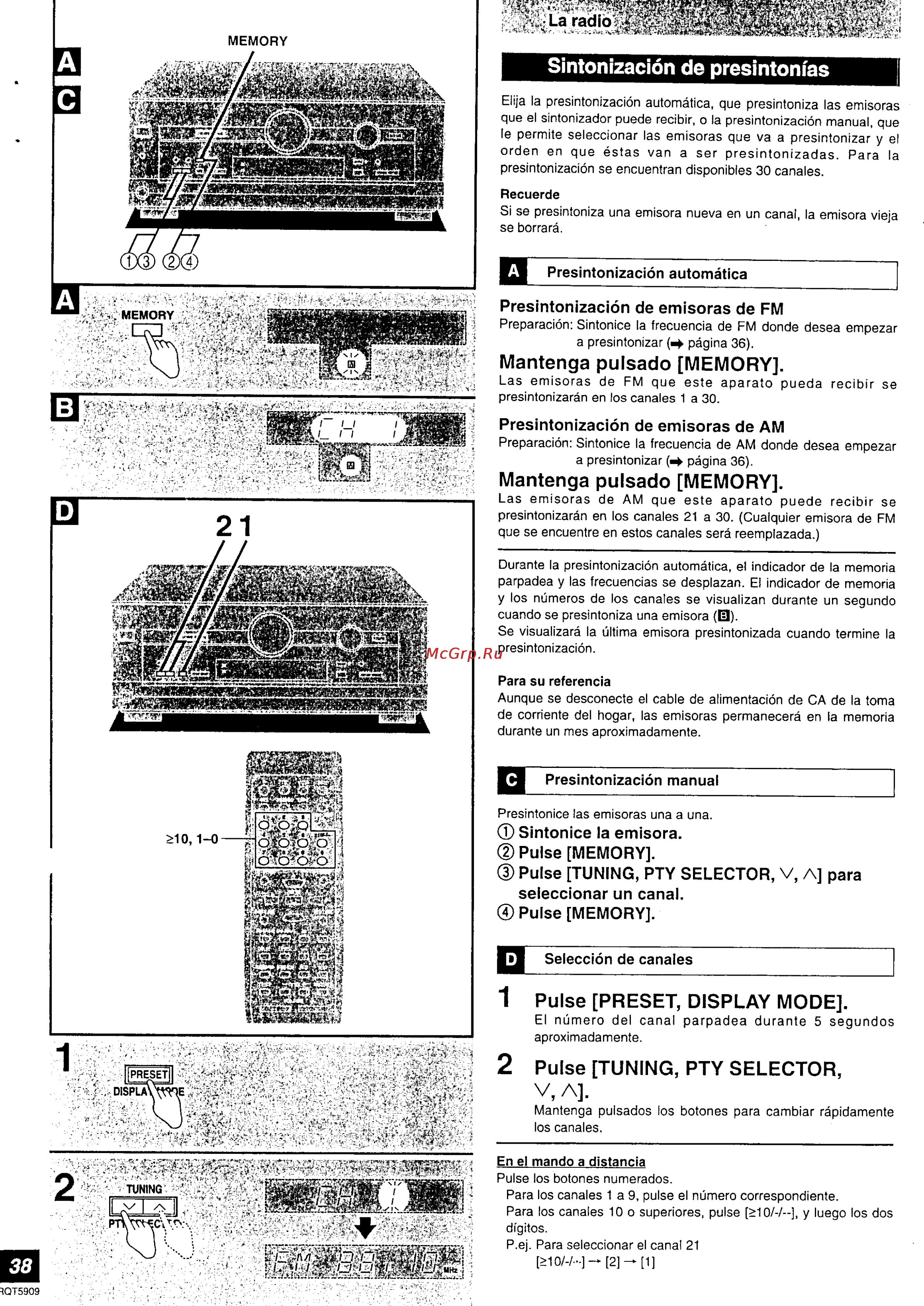 Panasonic SA-HE7 [38/52] Pulse preset display mode