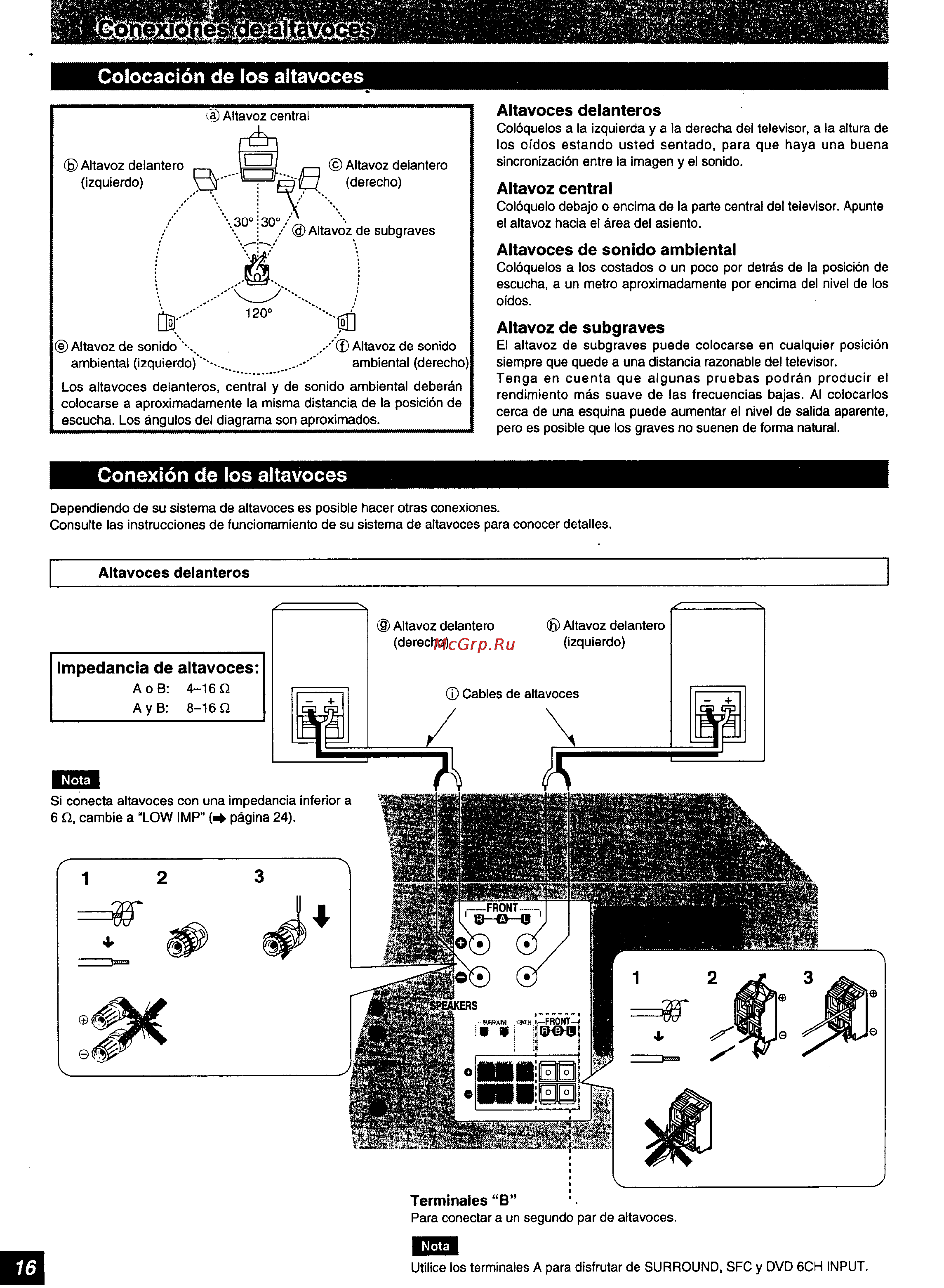 Panasonic SA-HE9 [16/61] Colocación de los altavoces