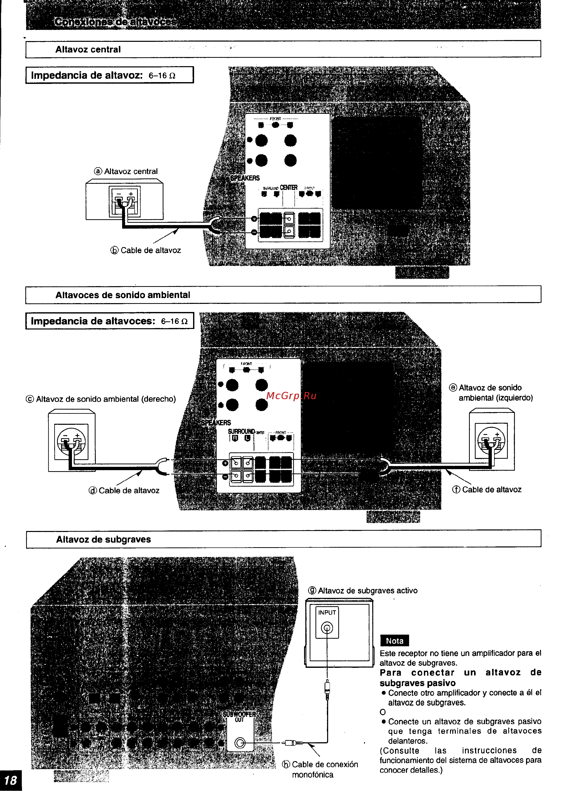 Panasonic SA-HE9 [18/61] Altavoces de sonido ambiental