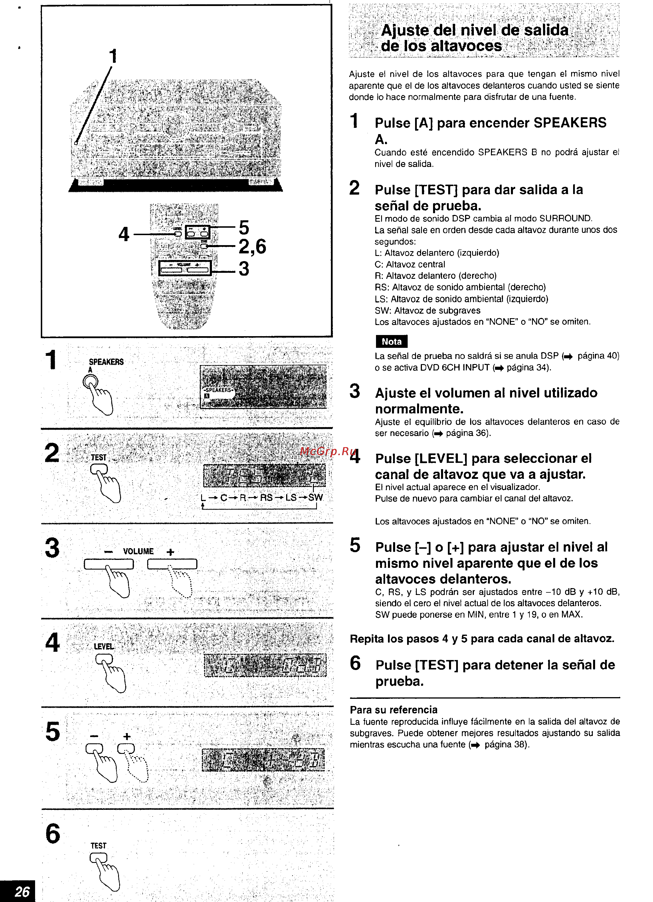 Panasonic SA-HE9 [26/61] Pulse a para encender speakers