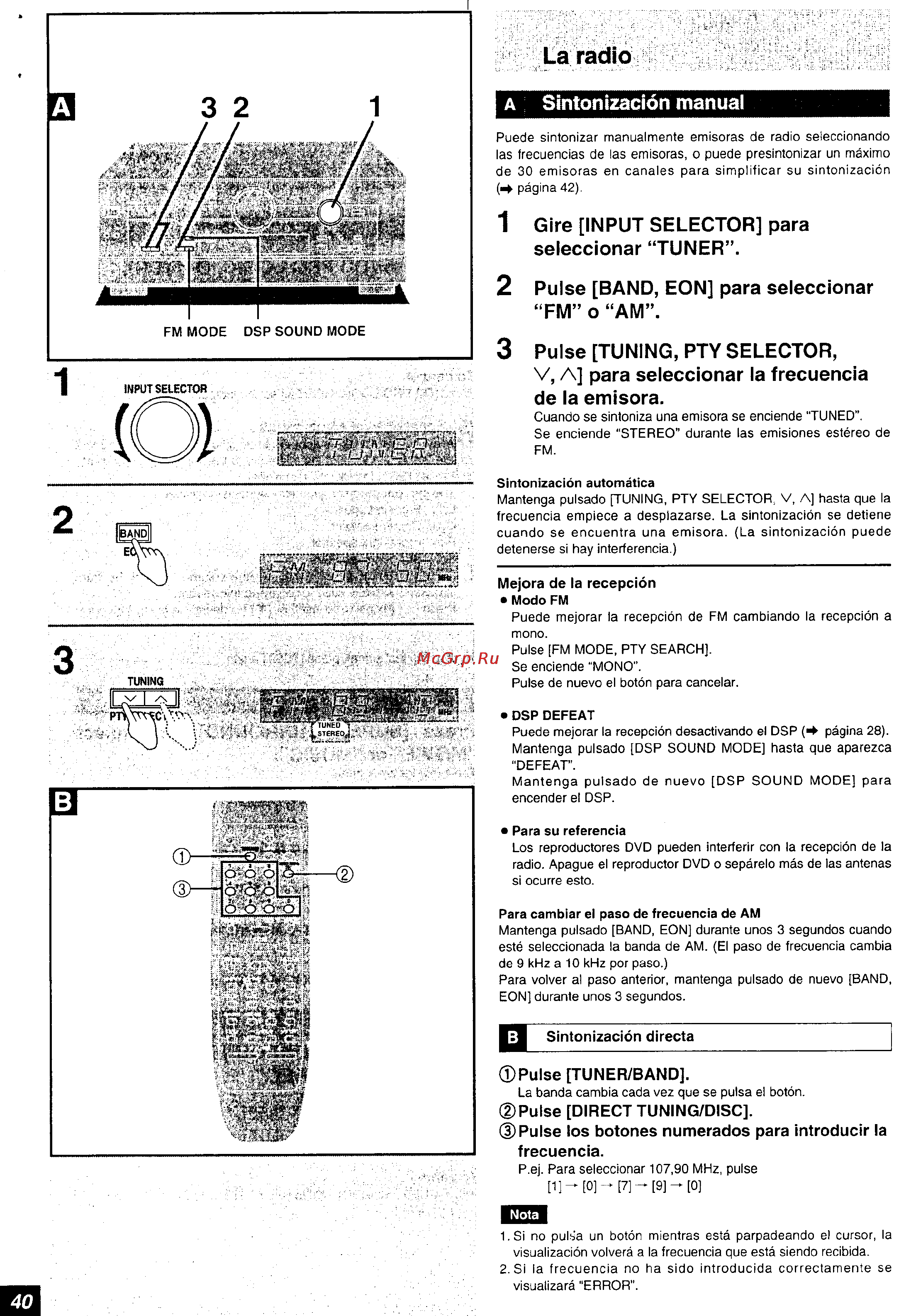 Panasonic SA-HE9 [40/61] Sintonización manual