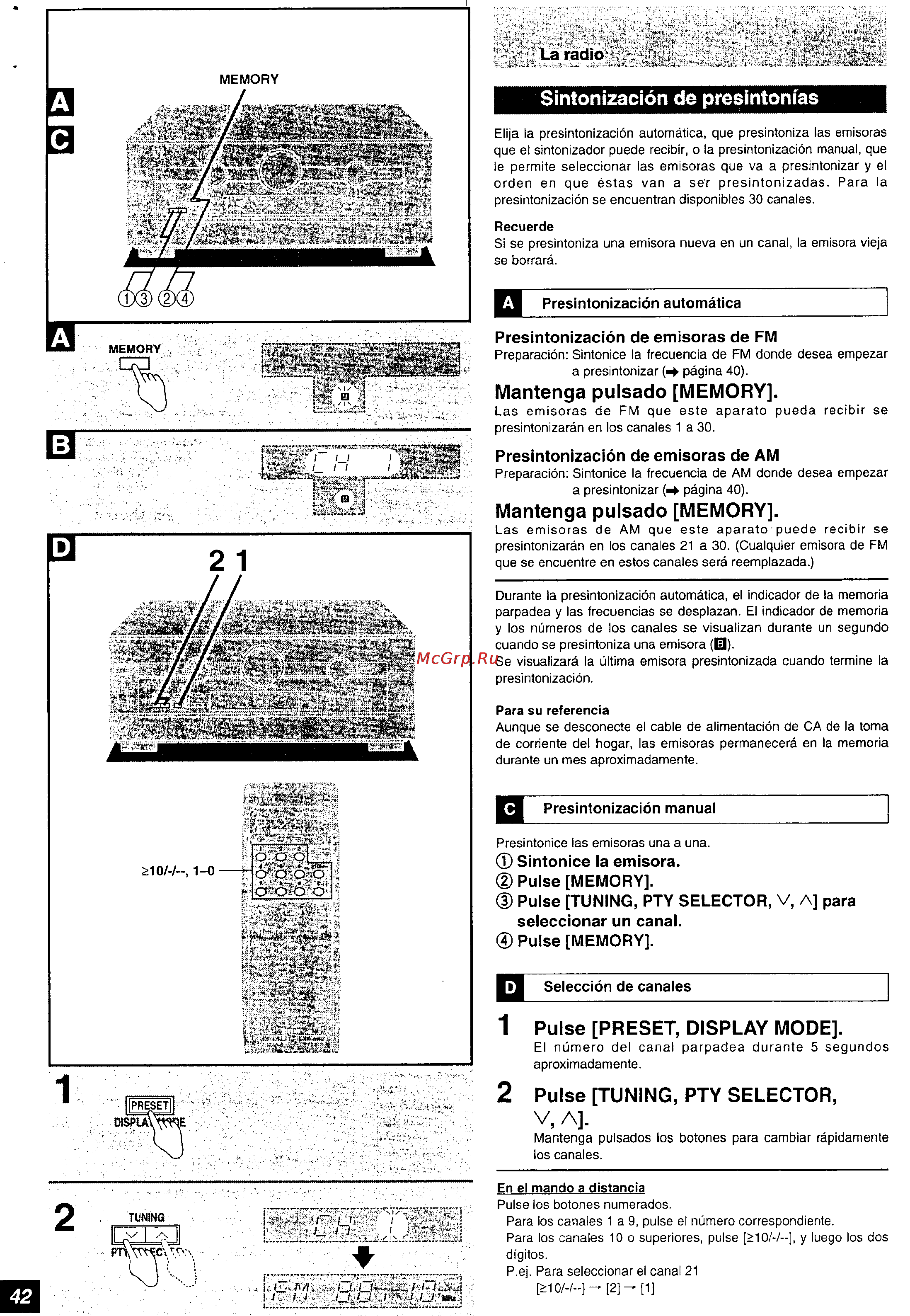 Panasonic SA-HE9 [42/61] Pulse preset display mode