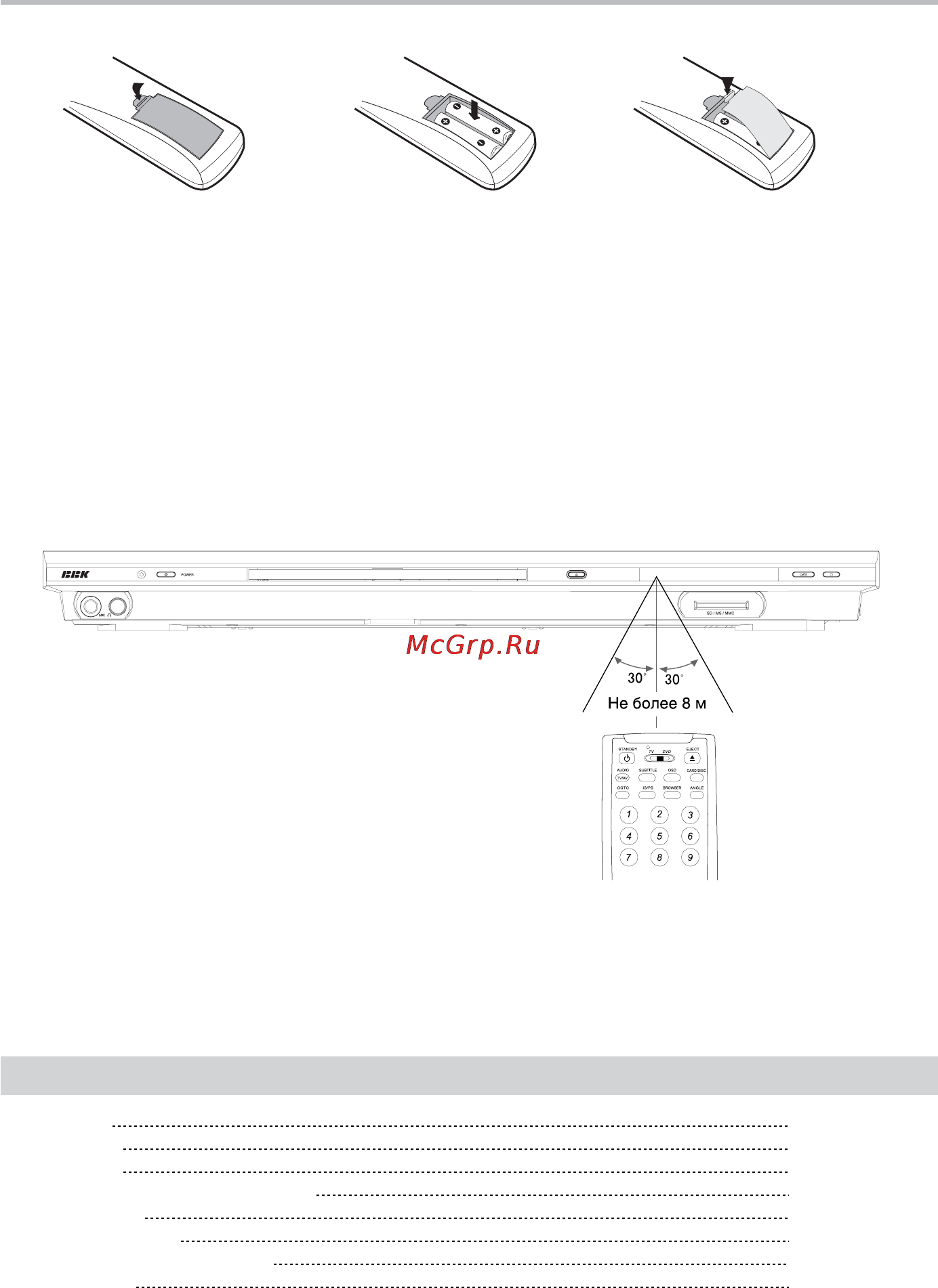 BBK DV723S [9/44] Использование пульта дистанционного управления