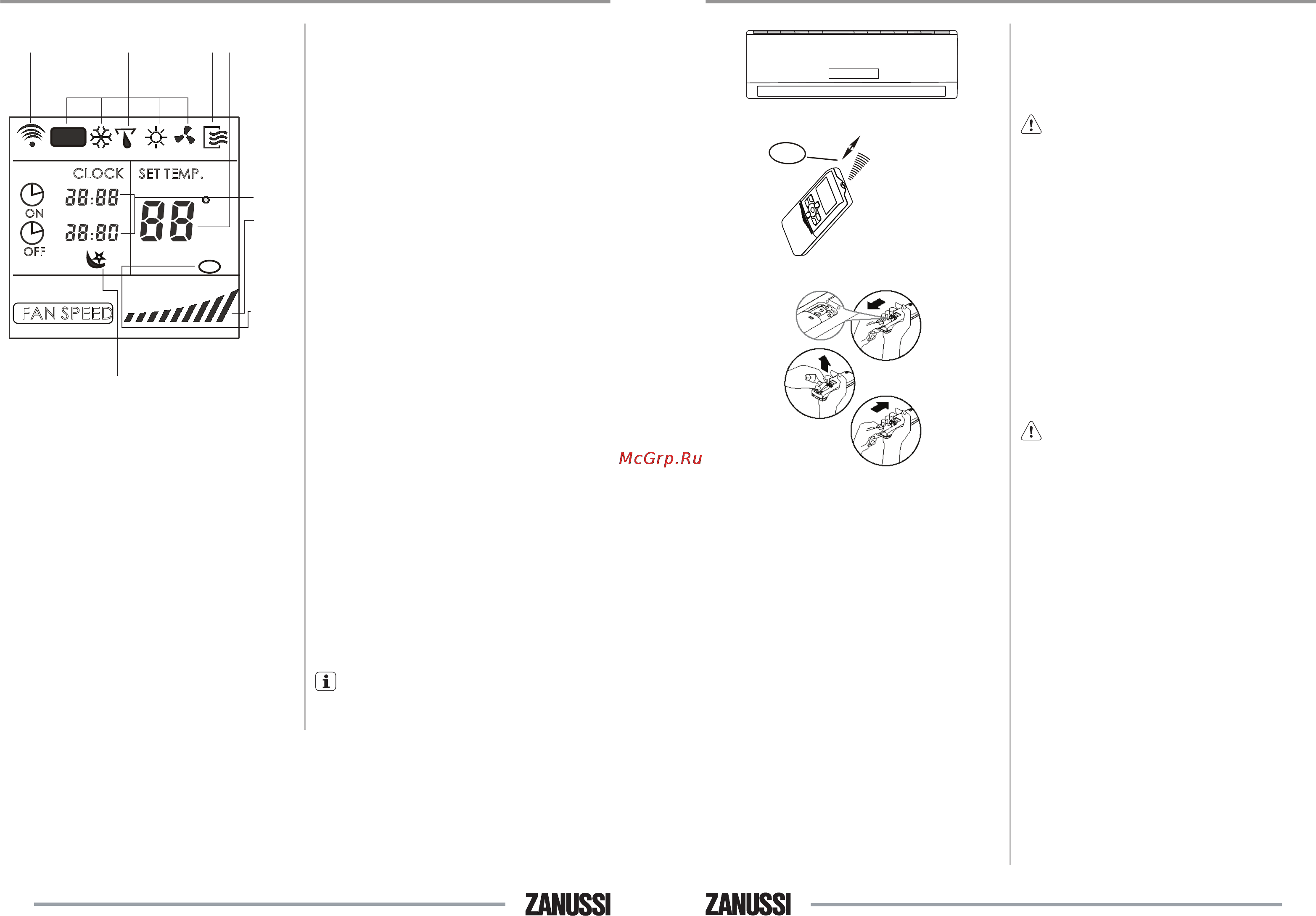 Zanussi ZACS-09HP N1 [6/15] Индикация пульта дистанционного управления
