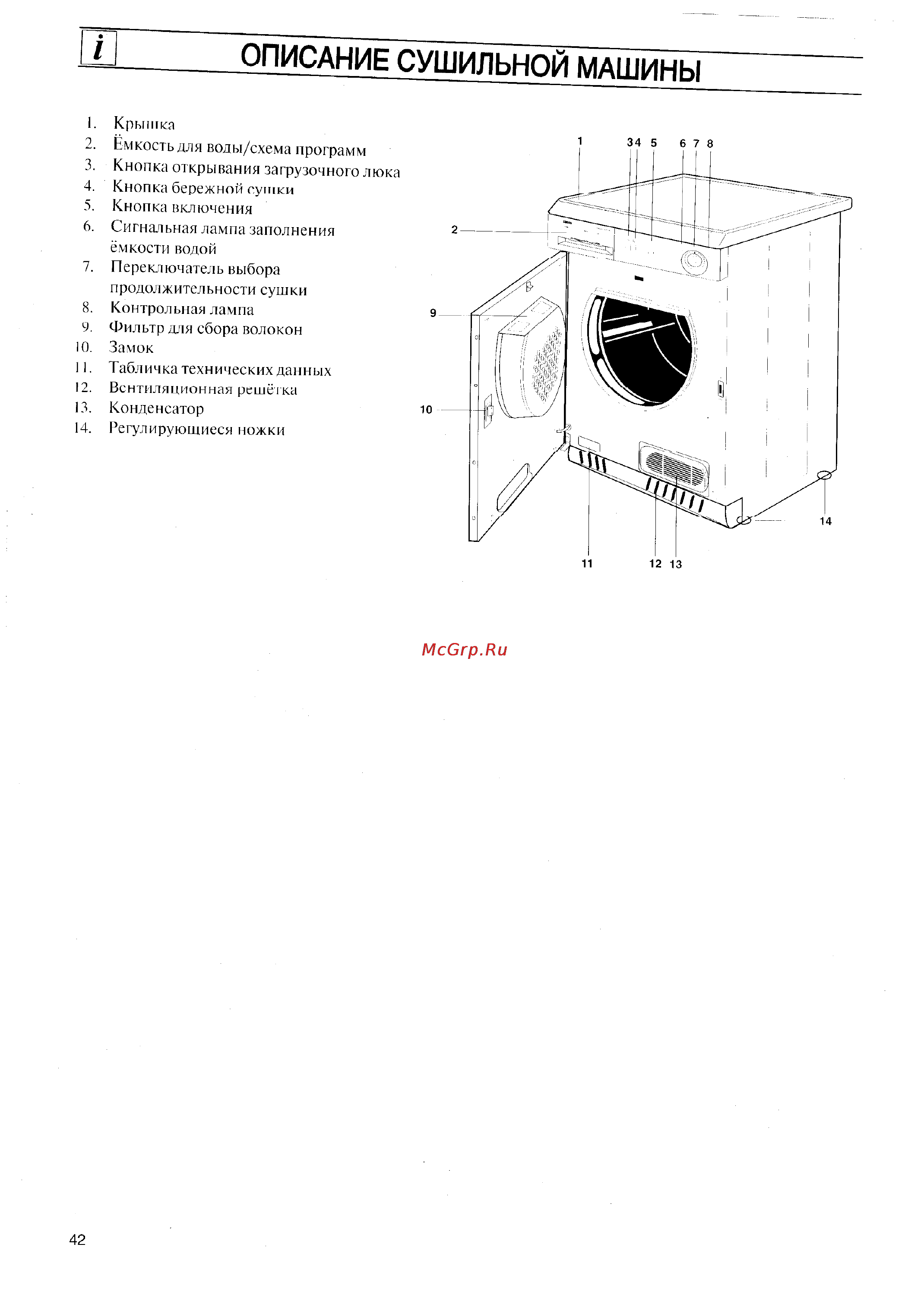 Zanussi TCS 673 T [5/13] Сушильной машины