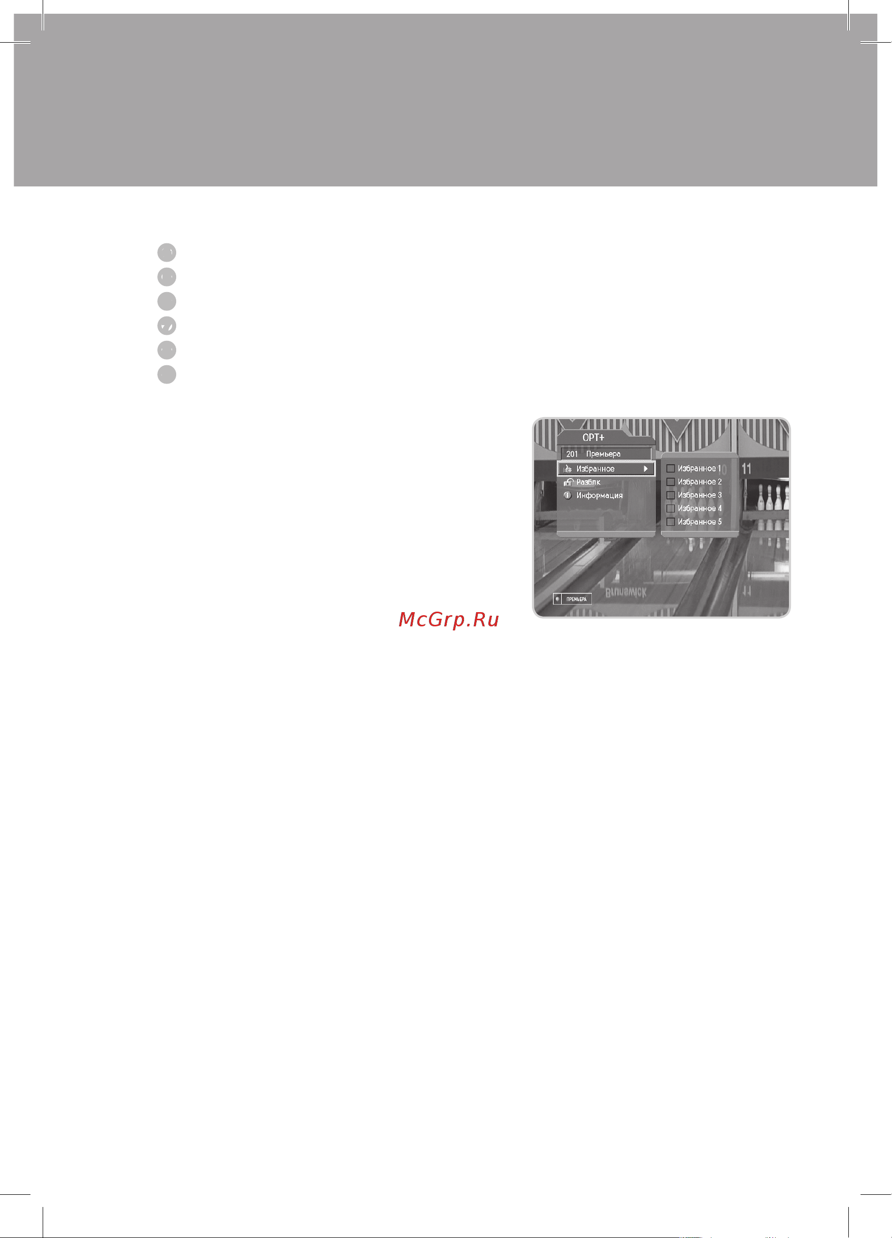 Нтв-Плюс SD MPEG4 [24/38] Основные действия