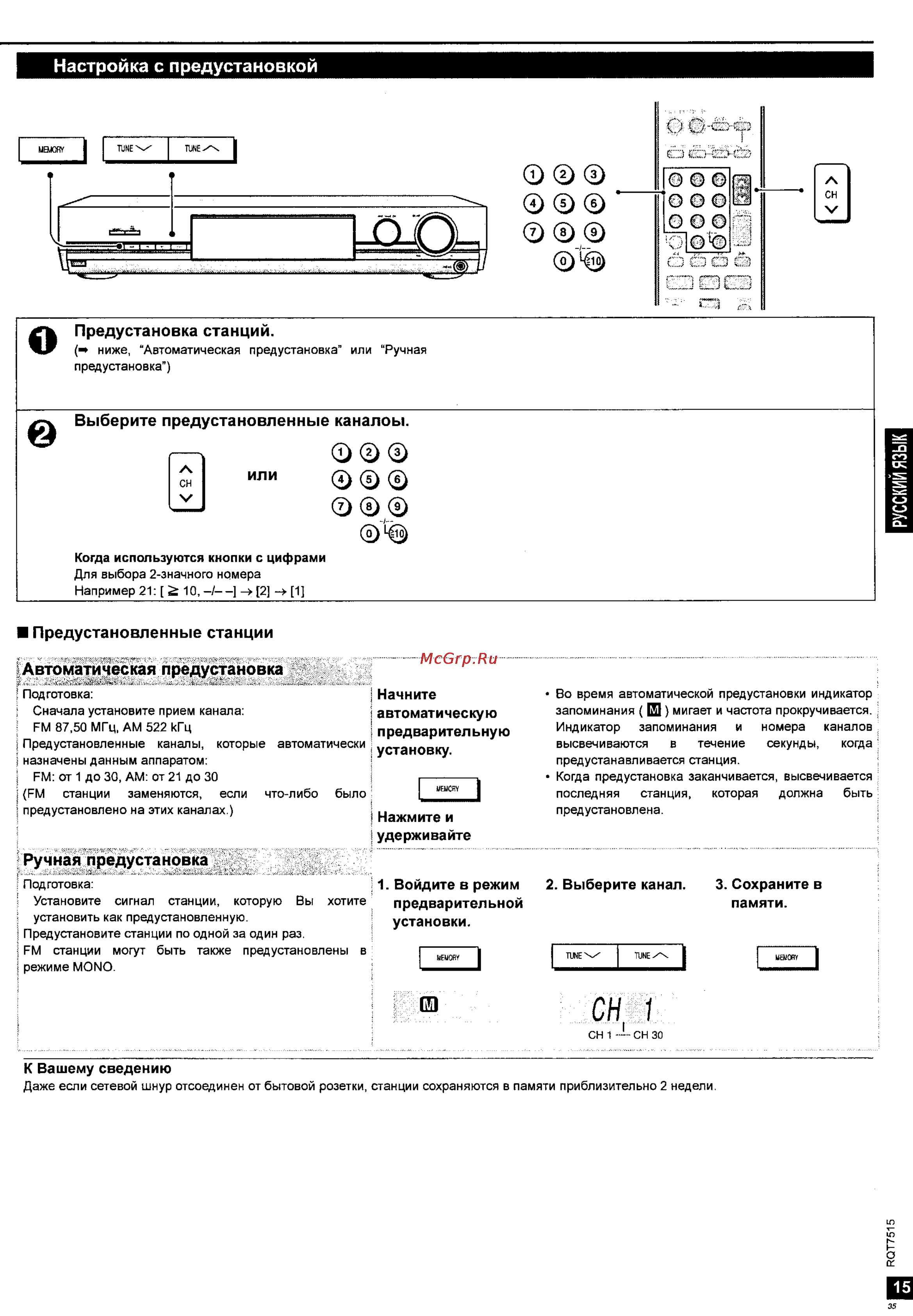 Panasonic SA-XR30 Инструкция по эксплуатации онлайн [15/21] 47467