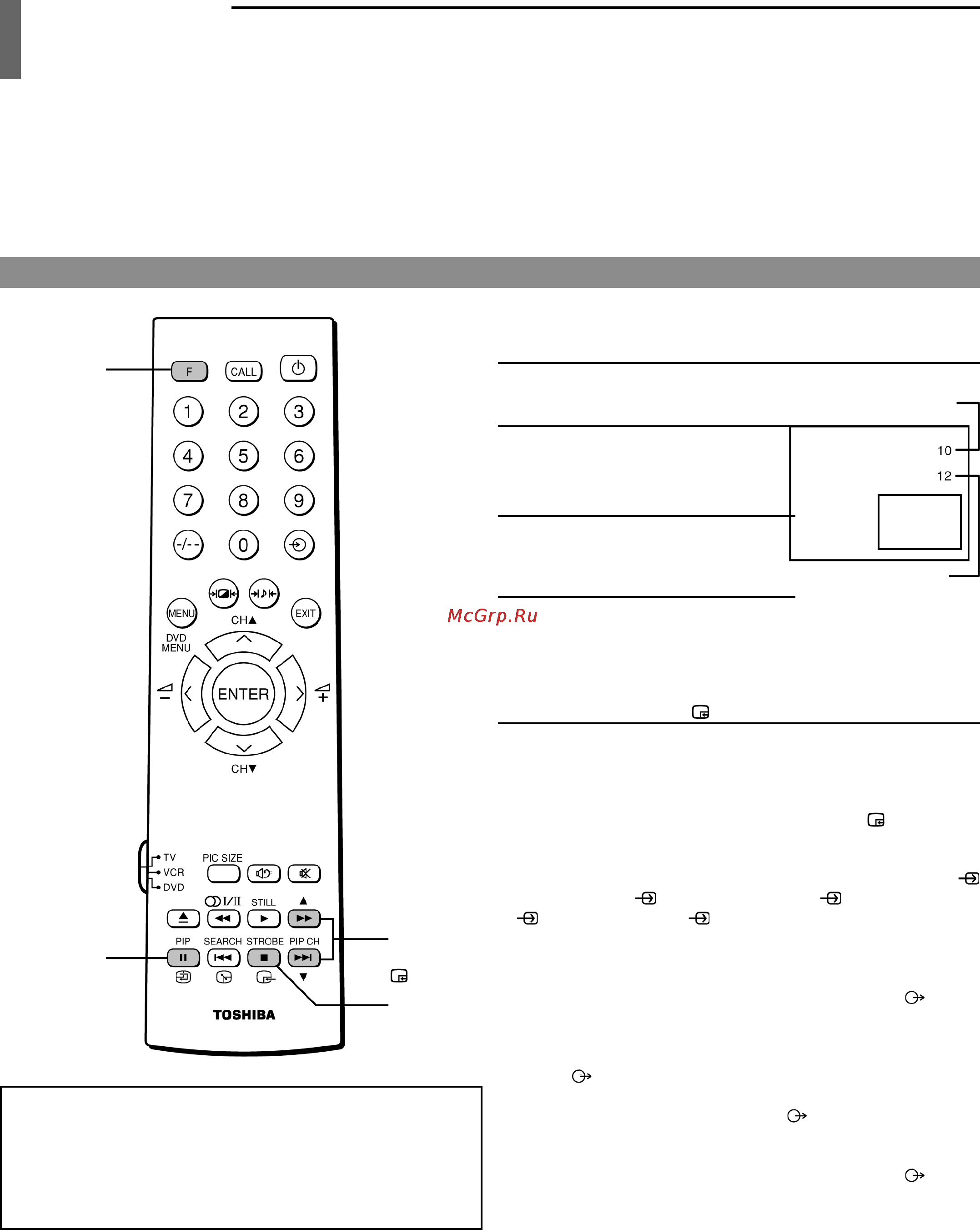 Toshiba 29SH9UC [25/36] Отображение на экране дополнительного окна