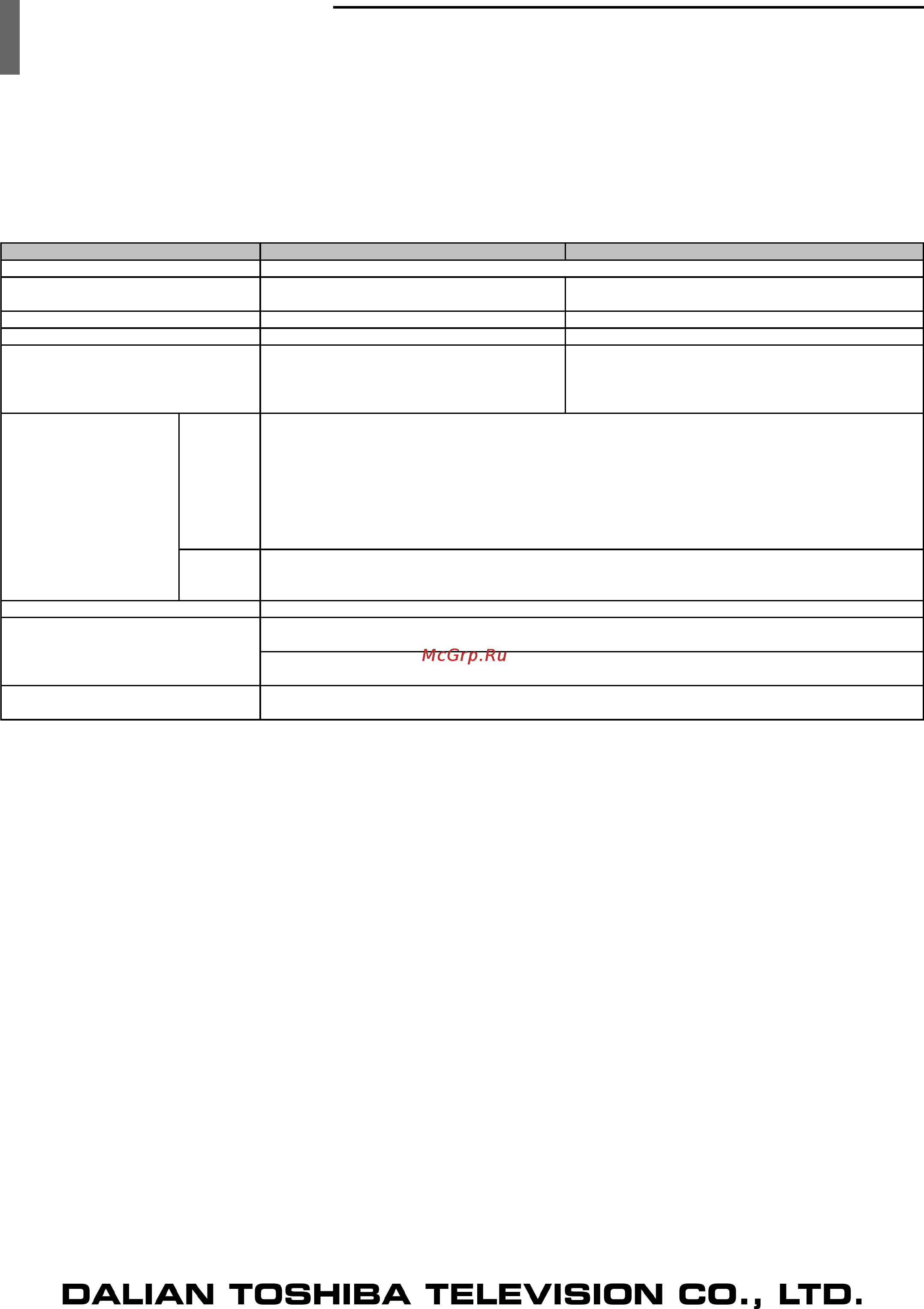 Toshiba 29SH9UC [36/36] Технические характеристики