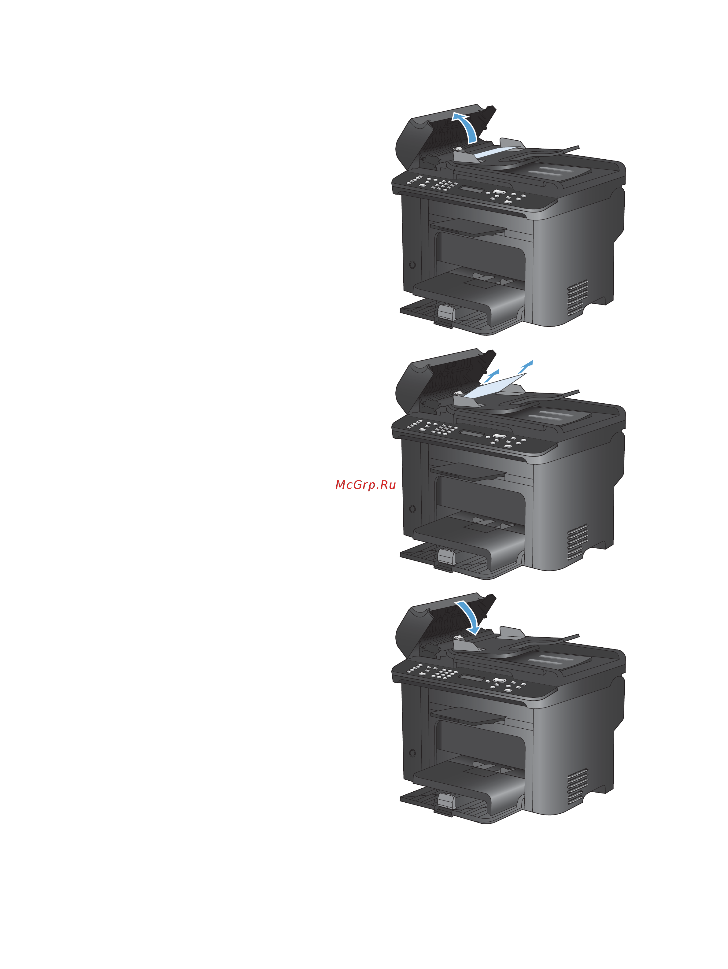 HP LaserJet Pro M1536dnf MFP [259/322] Устранение замятий в податчике документов
