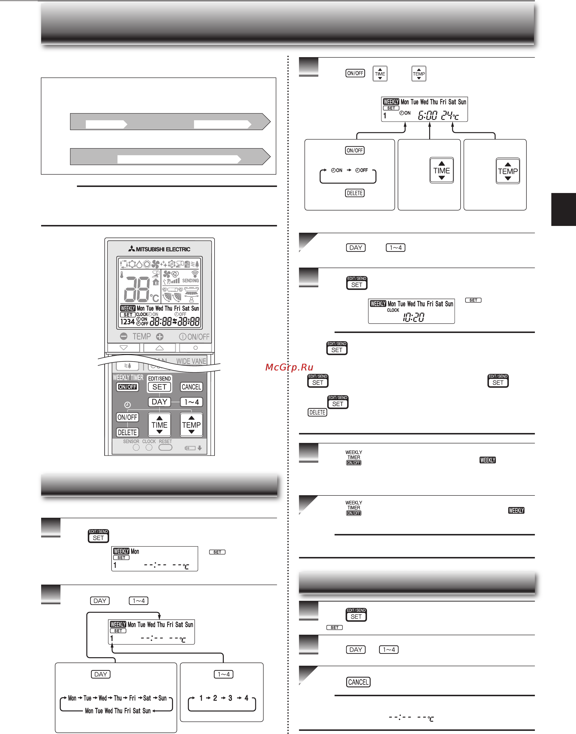 Mitsubishi Electric MSZ-FH50VE-E1 [11/28] Eekly timer operation