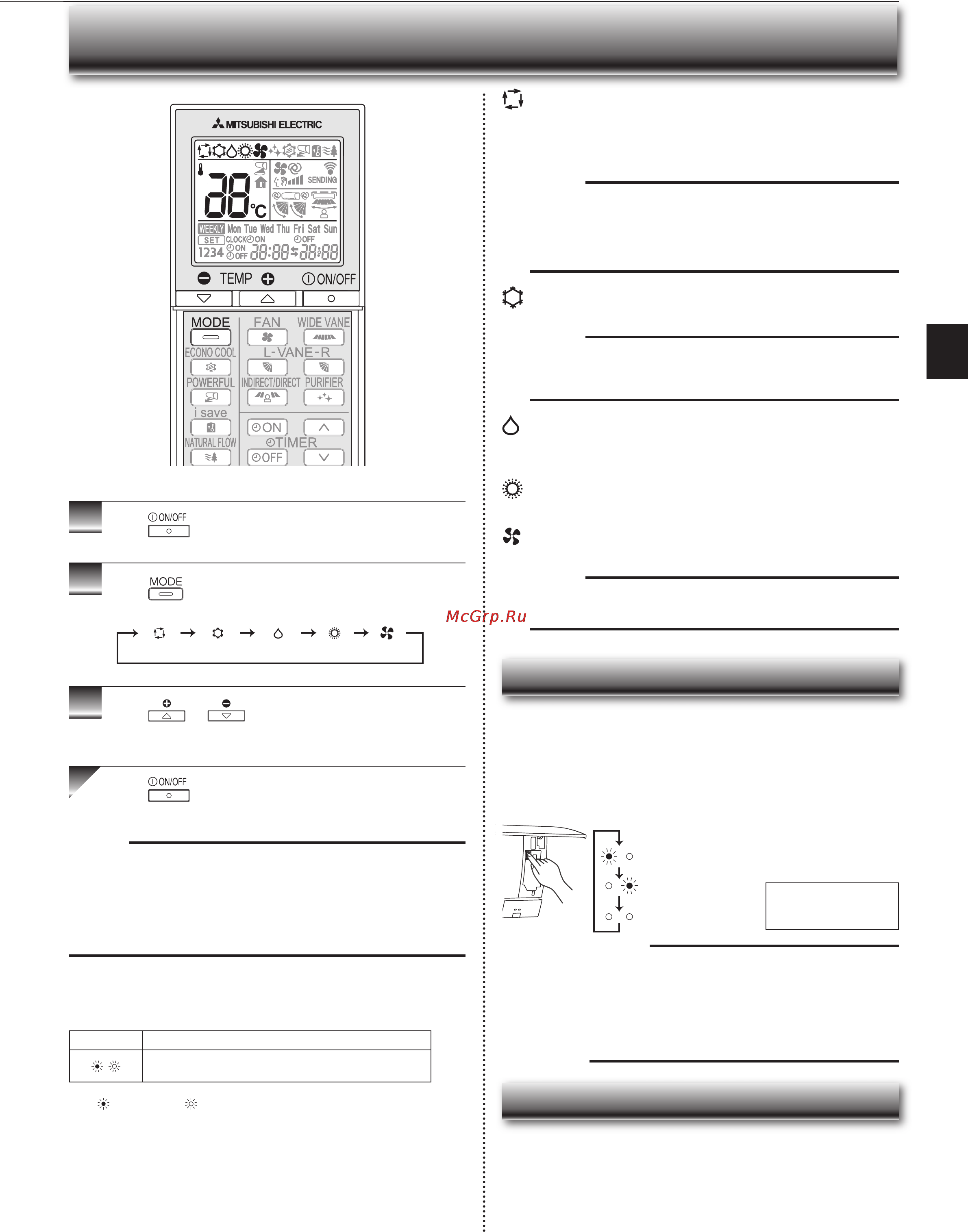Mitsubishi Electric MSZ-FH35VE-E1 [7/28] Electing operation modes