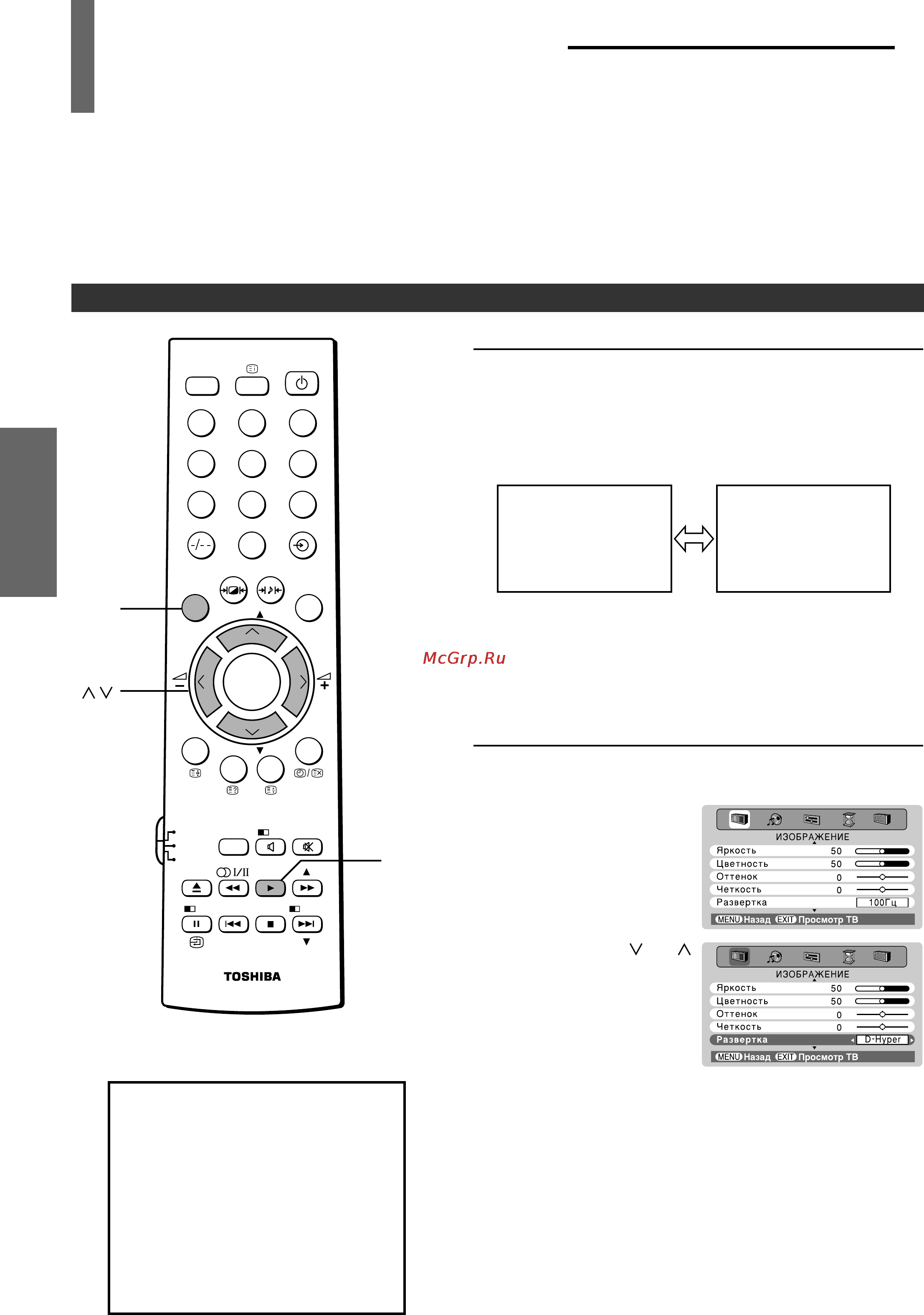 Toshiba 32SW9UR [16/40] Удобныe оpгaны yпpaвлeния изобpaжeниeм и звyком