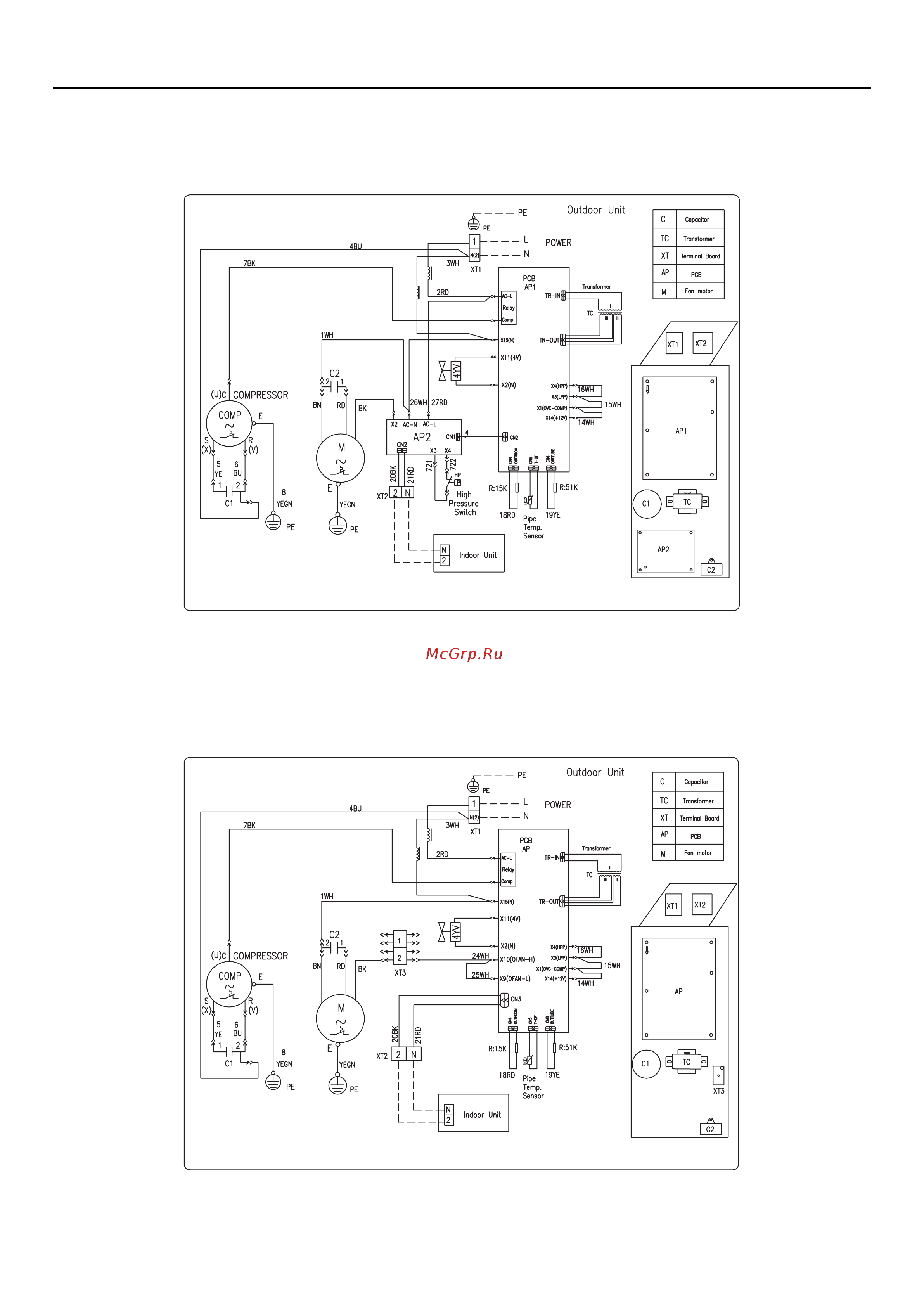 Gree FLOOR CEILING  GTH42K3BI [32/40] Схемы электрические