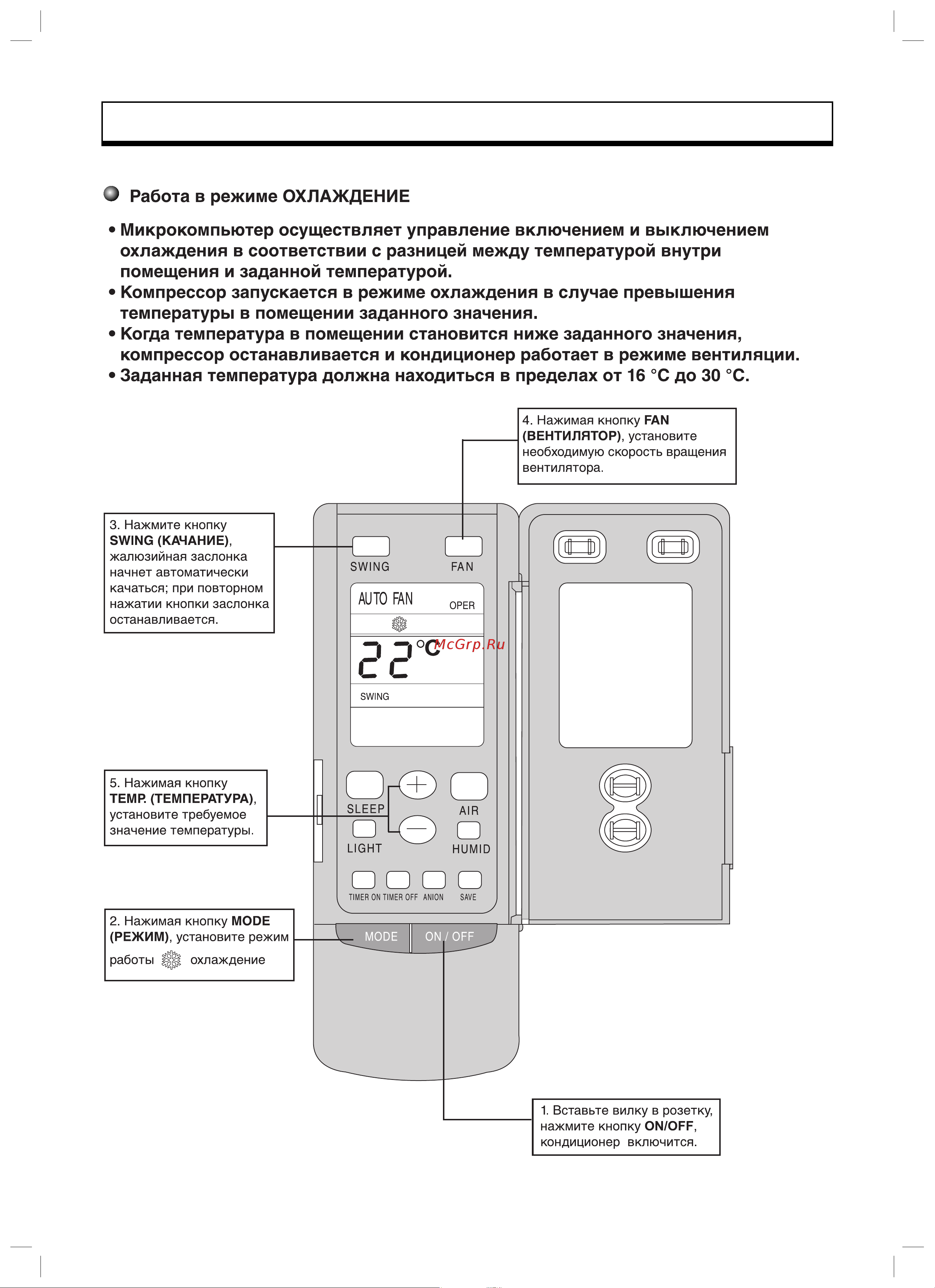 Gree FLOOR STANDING GVHN24A1NK3A1A [22/32] Дистанционный пульт управления