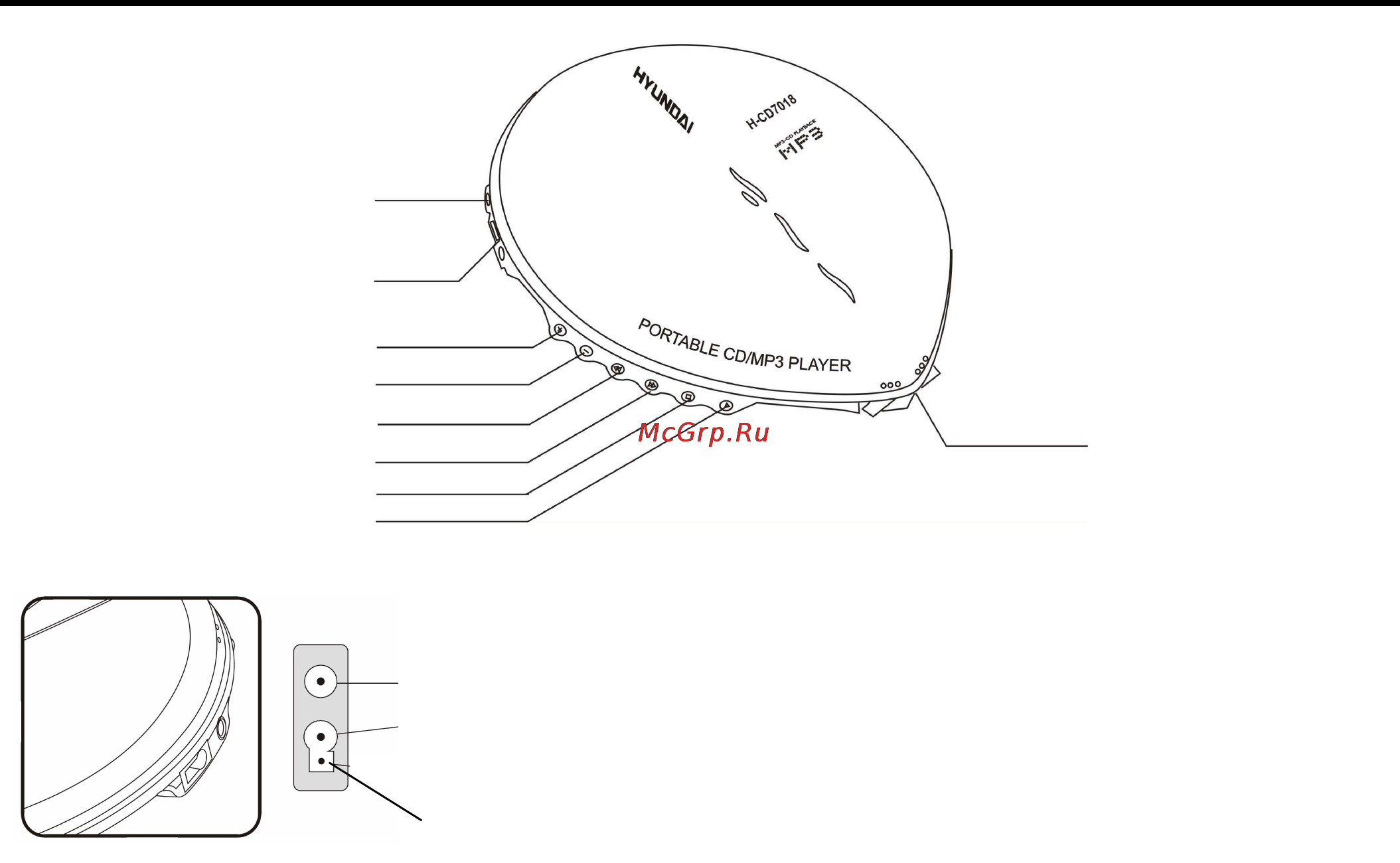Hyundai H-CD7018 [3/35] Locating controls player