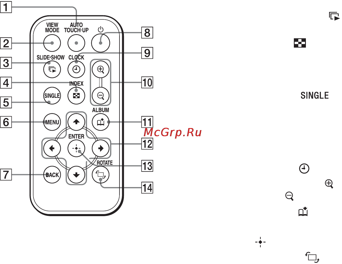 Sony DPF-V1000 Black [14/84] Пульт дистанционного управления