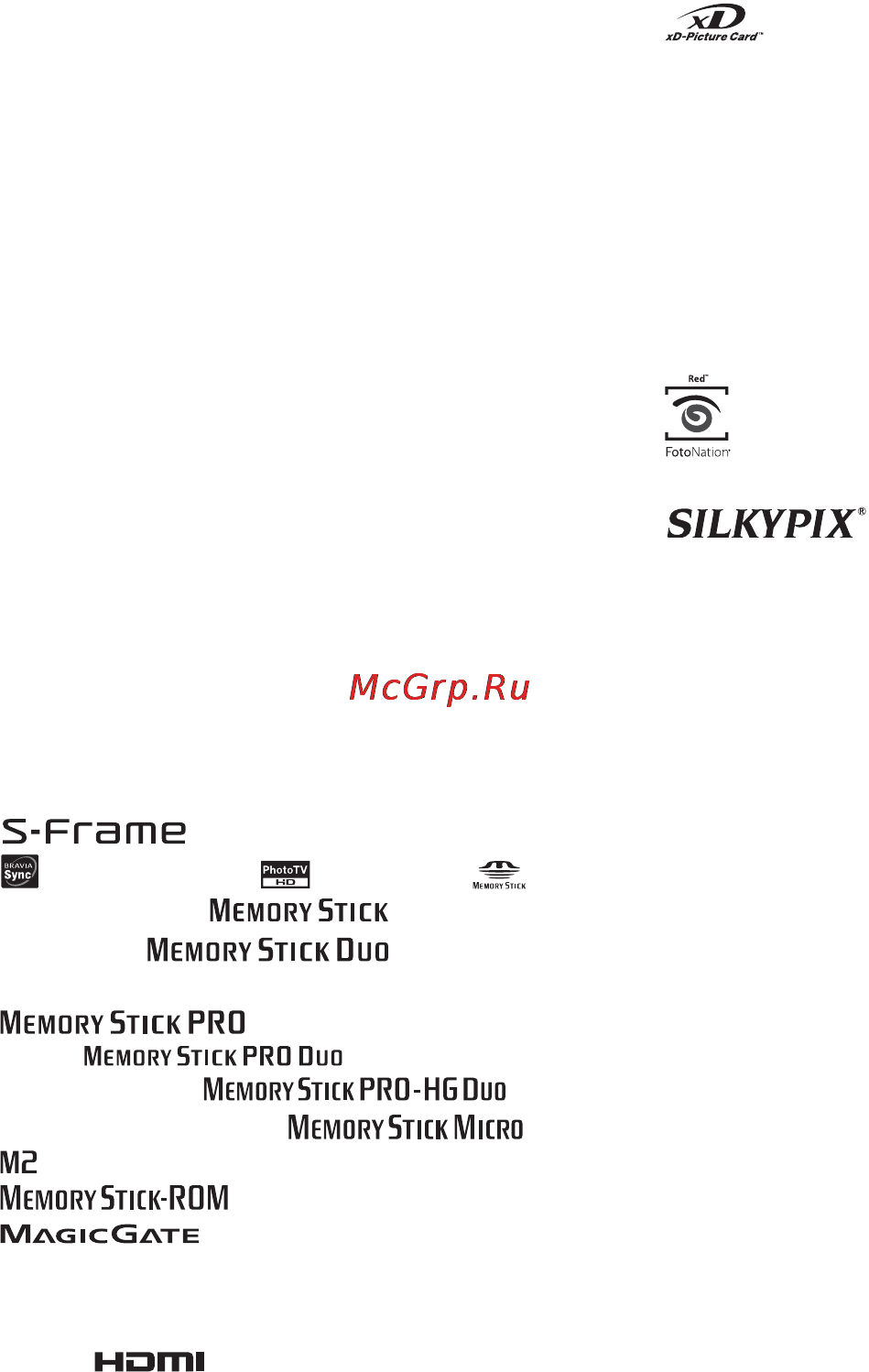 Sony DPF-V1000 Black [4/84] О товарных знаках и авторских правах