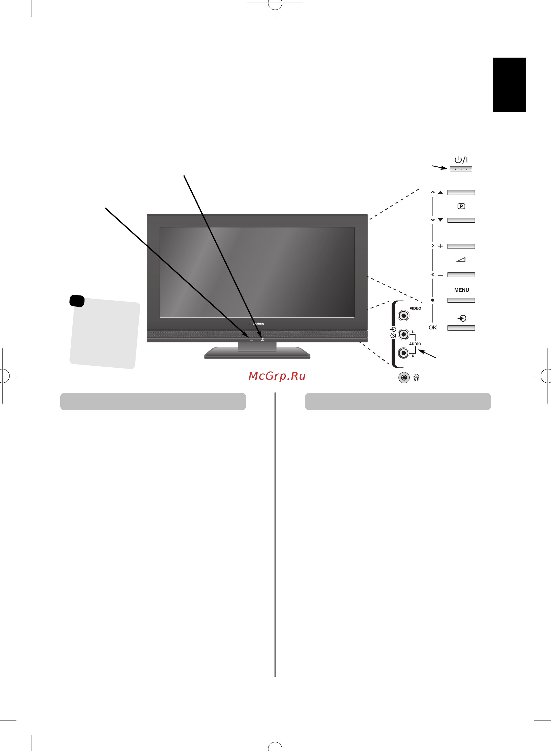 Toshiba 26 A3001 PR [7/160] Ovlàdaci prvky a zapojeni vstupù