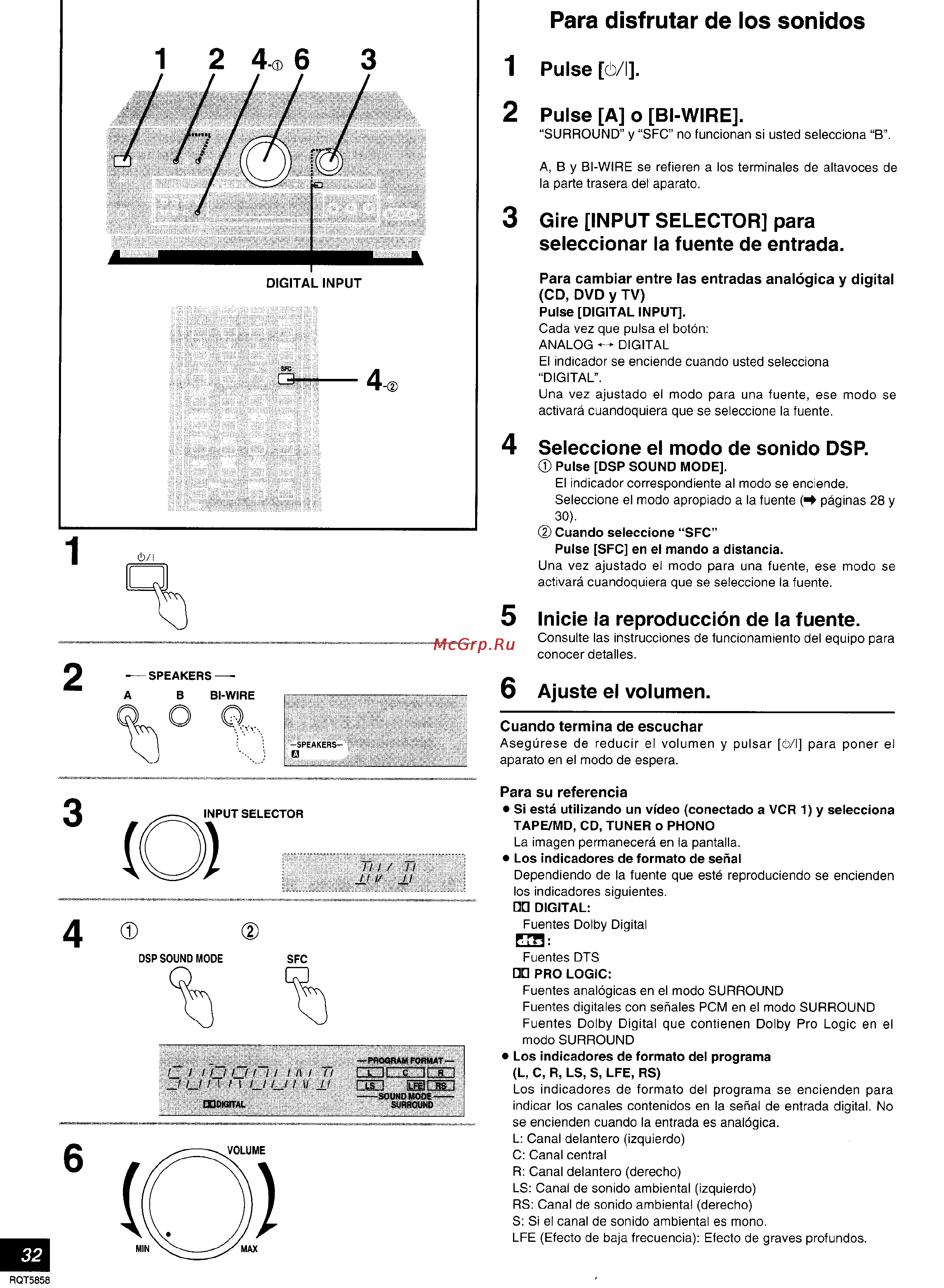 Technics SA-DA15 [32/72] Para disfrutar de los sonidos
