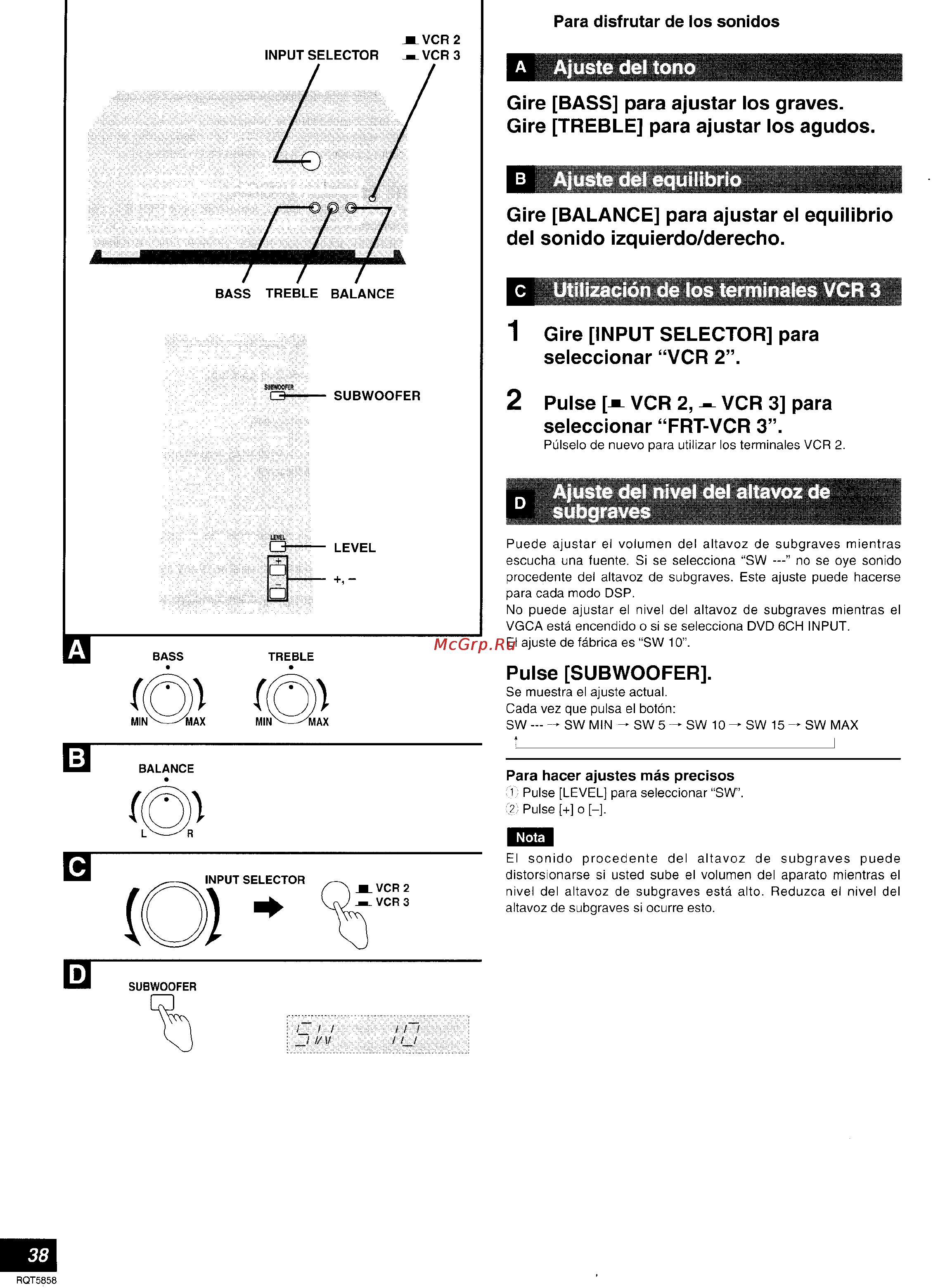 Technics SA-DA20 [38/72] Ajuste del equilibrio